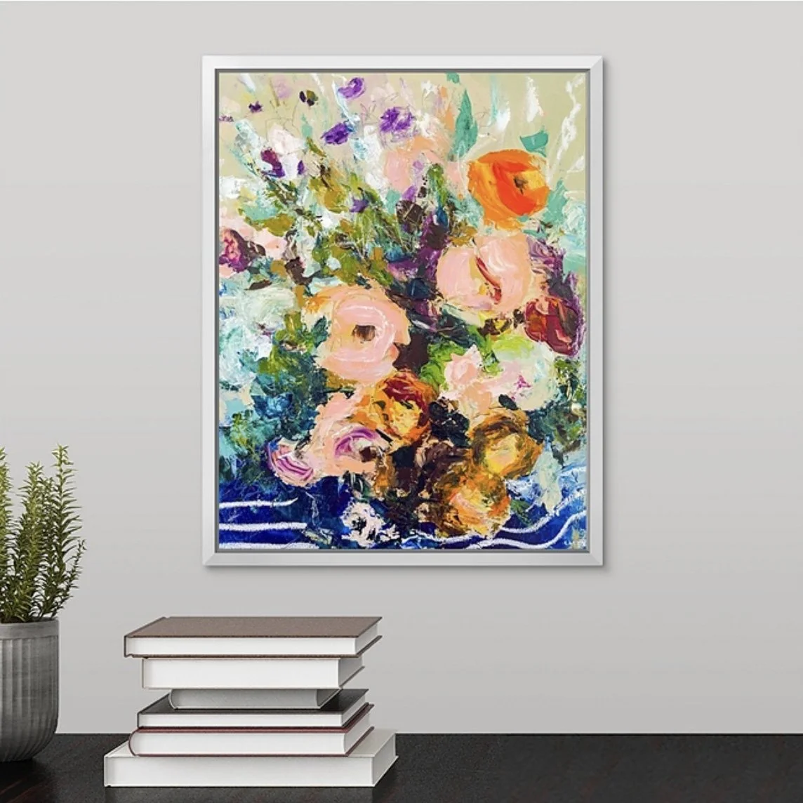 parisian abstract floral fine art print inspired by Matisse by Megan Carty