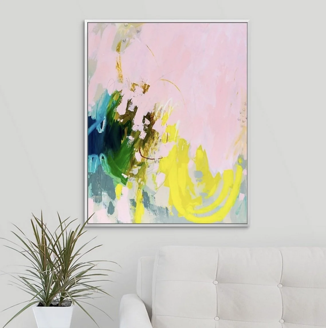 palm beach aesthetic abstract framed art print by Megan Carty