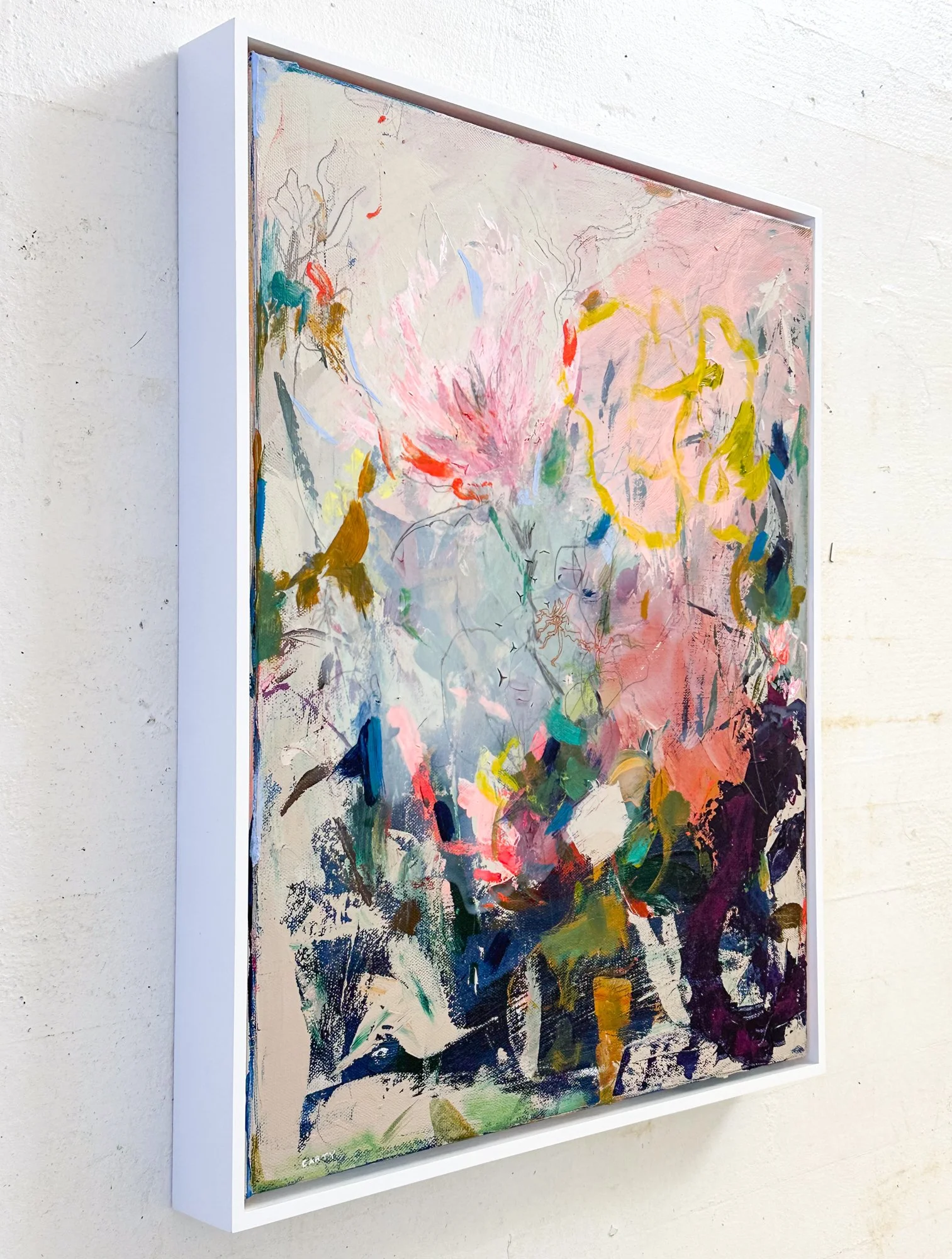 energetic abstract floral painting by Megan Carty