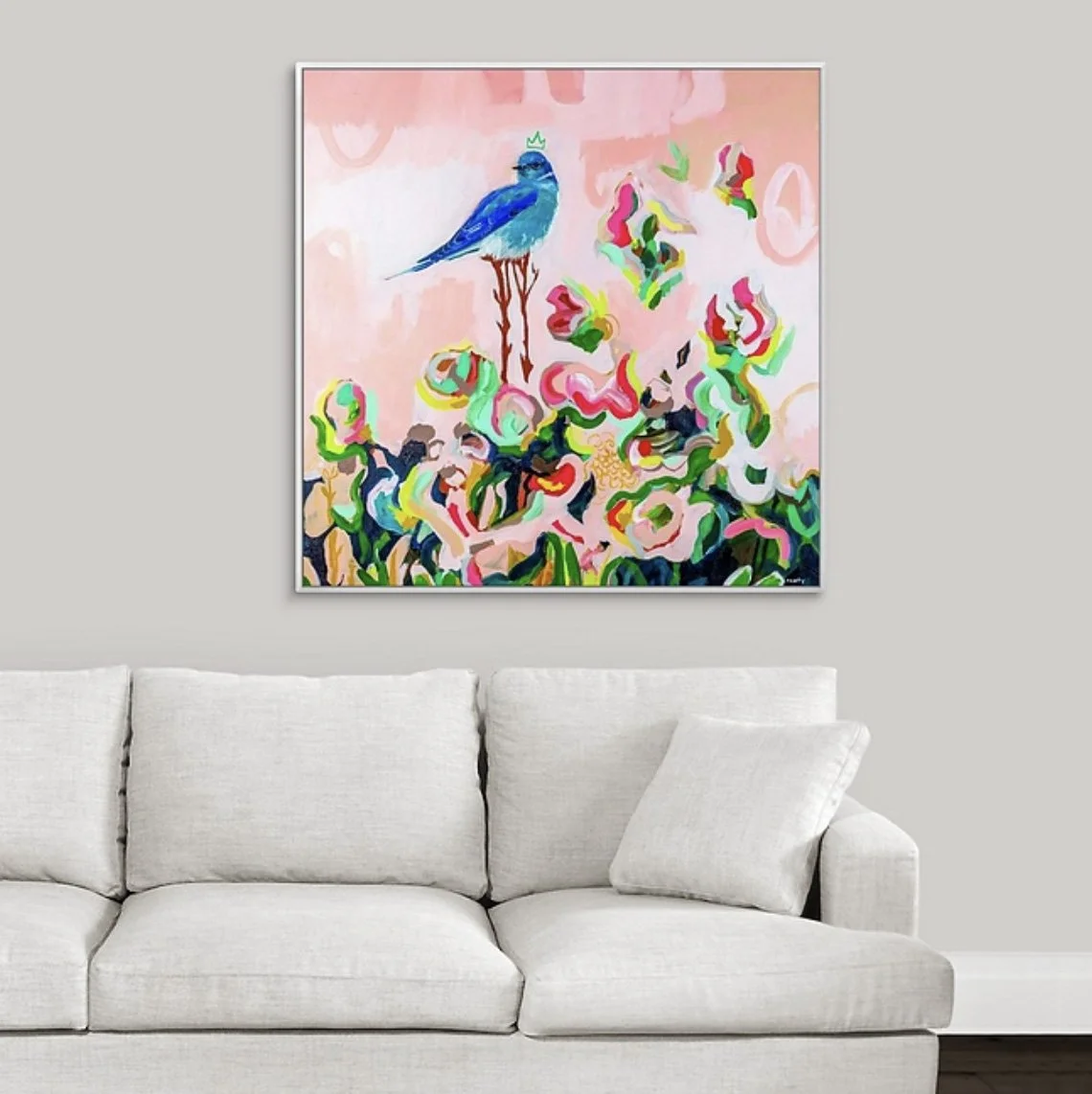 isla the crowned bluebird fine art print by Megan Carty