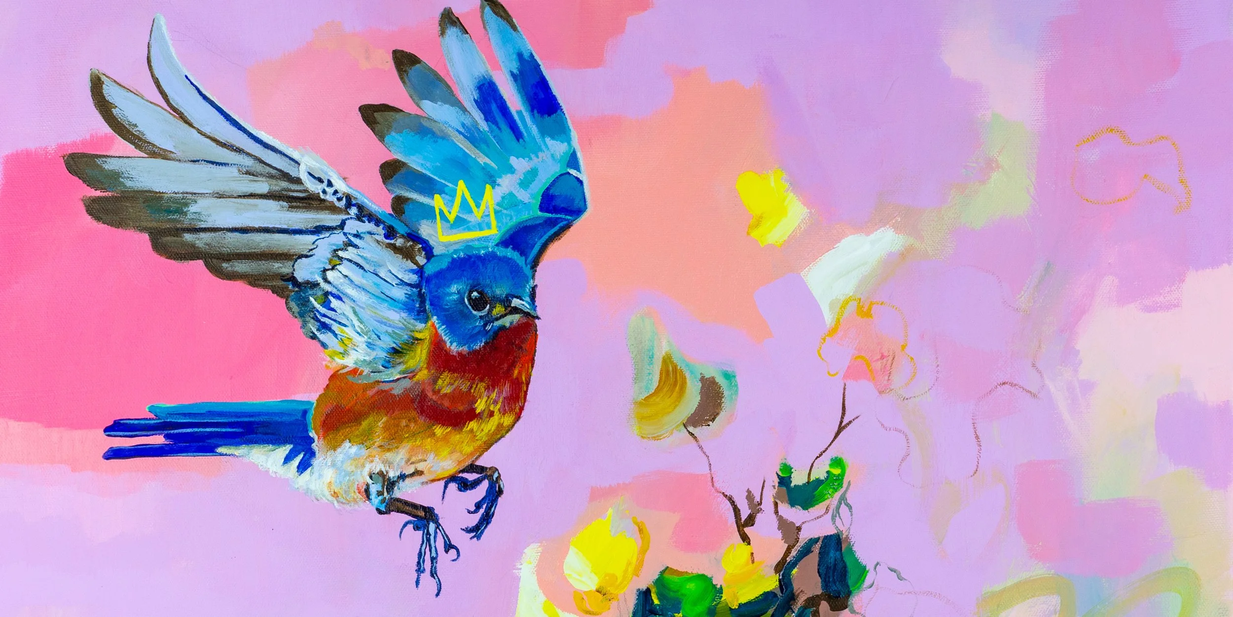 Emery Won't Share Her Snacks, Bluebird Fine Art Print