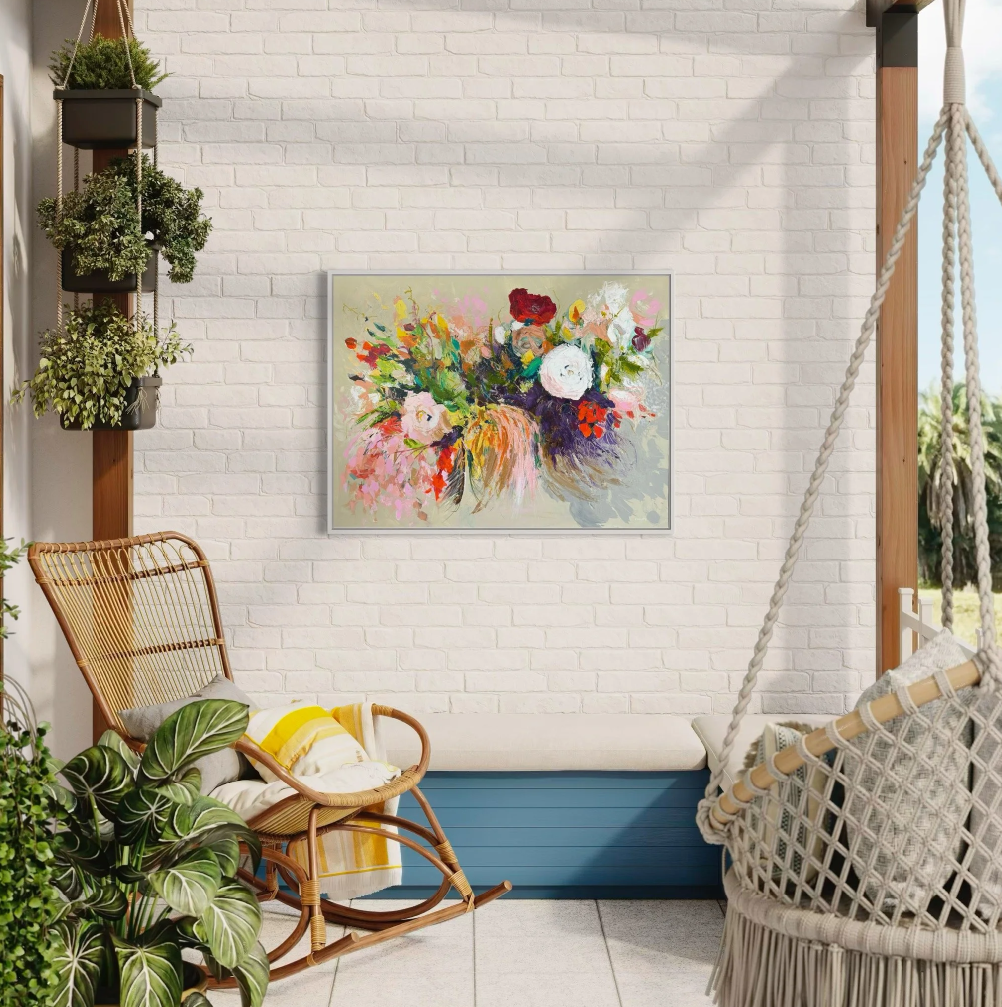 abstract floral bouquet painting by Megan Carty