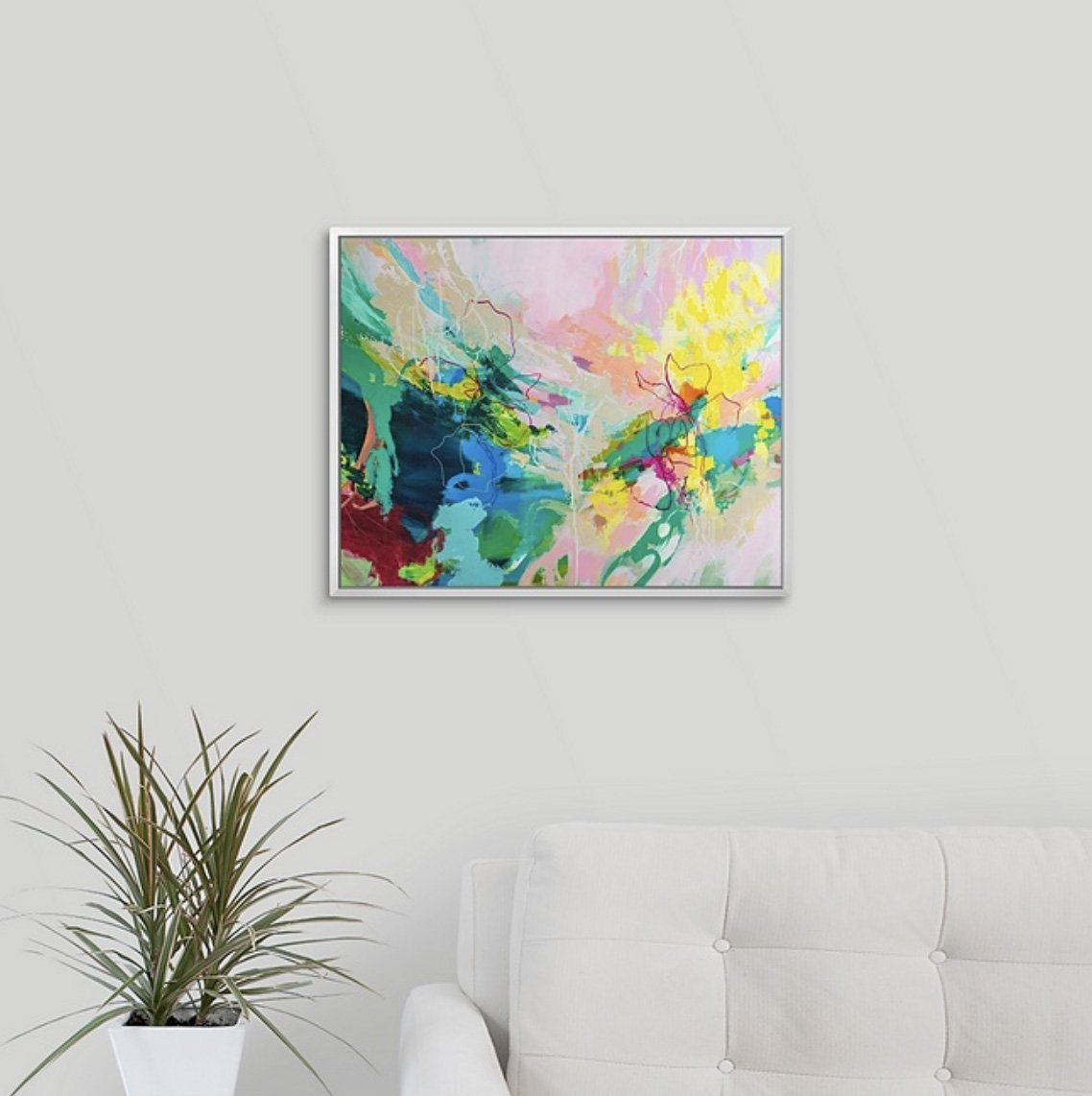palm beach aesthetic abstract framed art print by Megan Carty