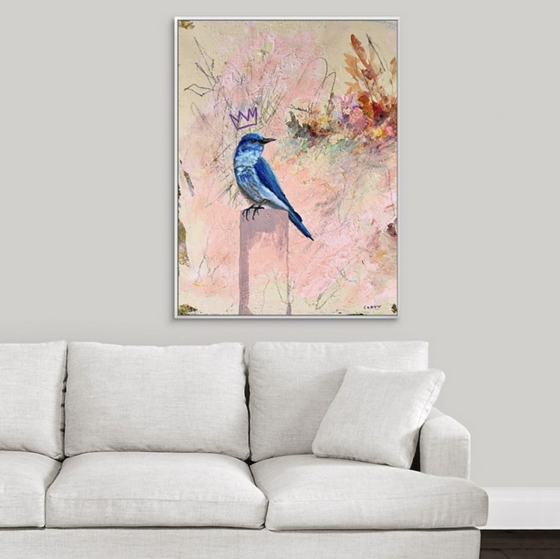 art that celebrates your strength and power and worthiness, bluebird art by Megan Carty