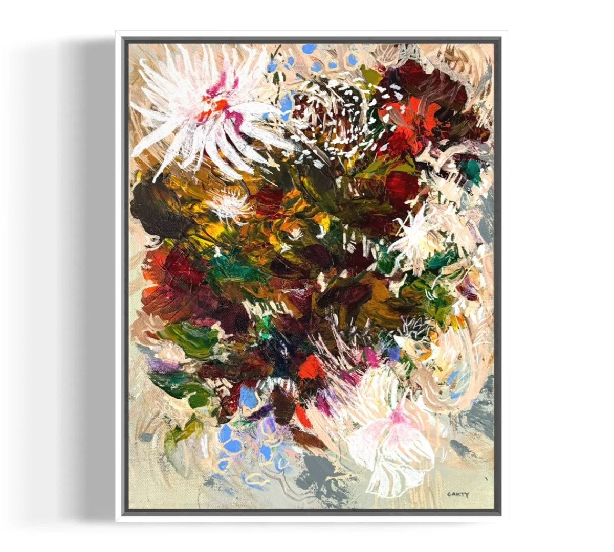 modern abstract floral painting by New England artist Megan Carty