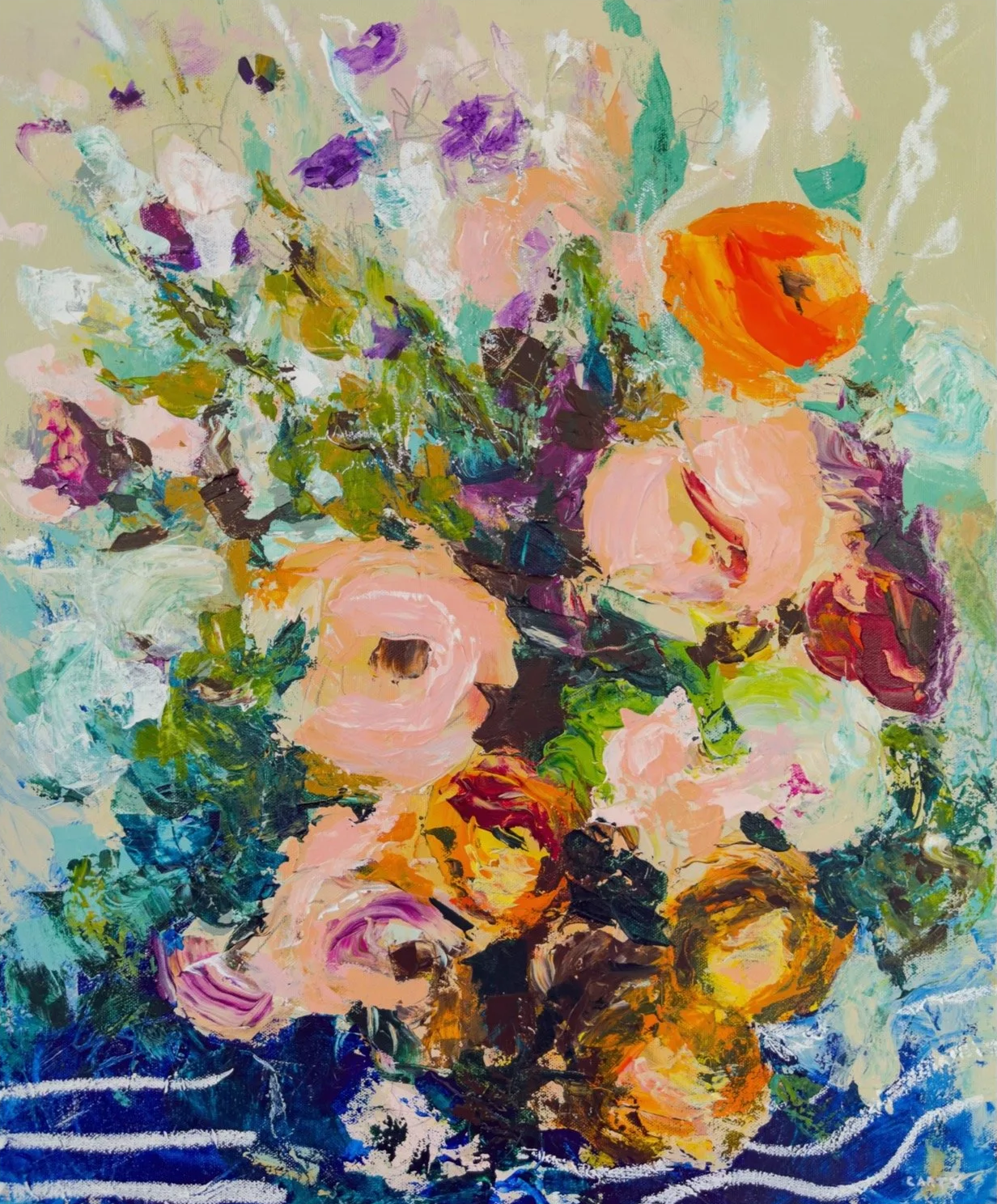 Meant for Pastries, 20x24, abstract floral painting