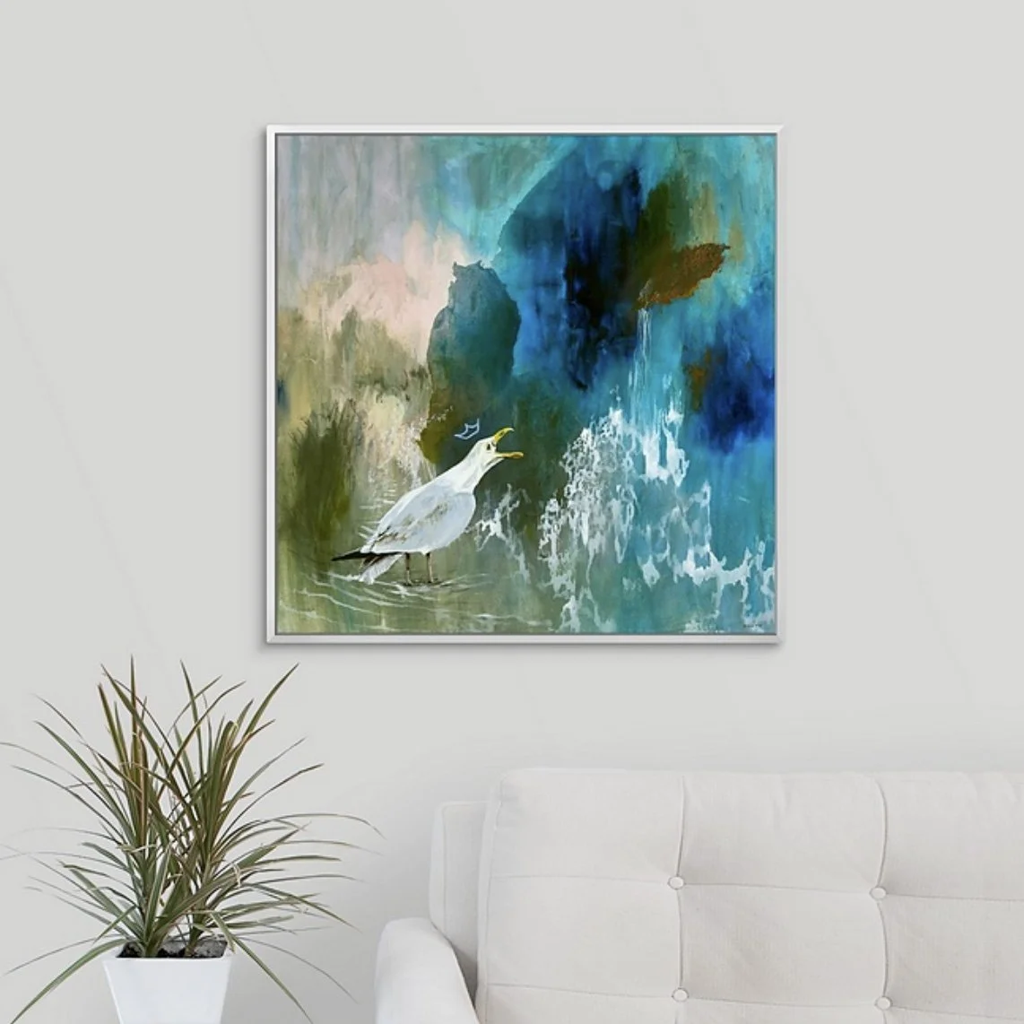 crowned seagull fine art painting by Megan Carty