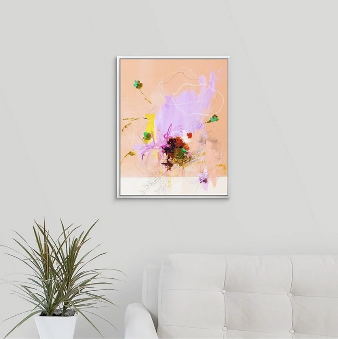 fun wild abstract painting fine art print by Megan Carty in pinks and oranges