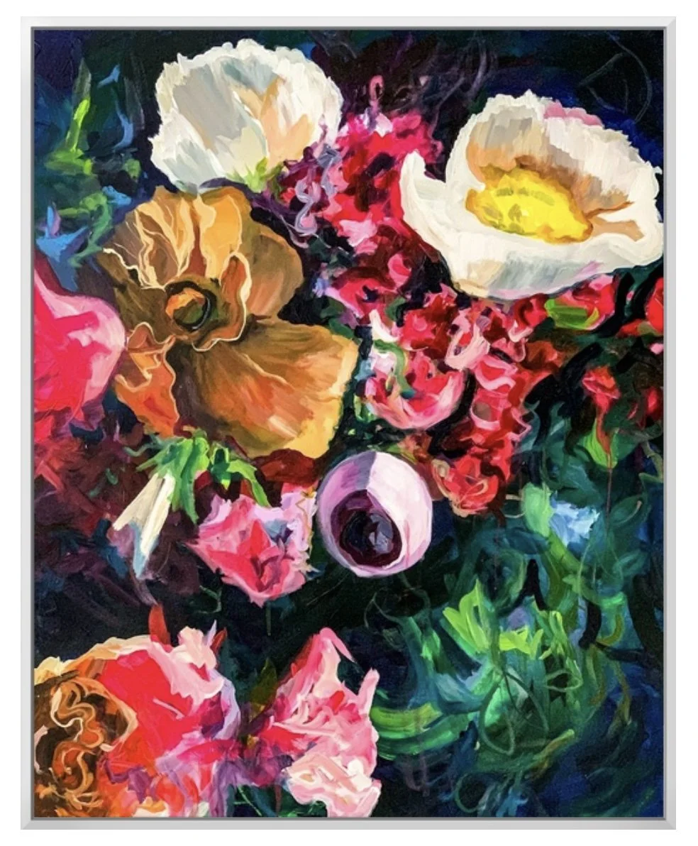 She Took Her Seat at the Table, Abstract Floral Art Print