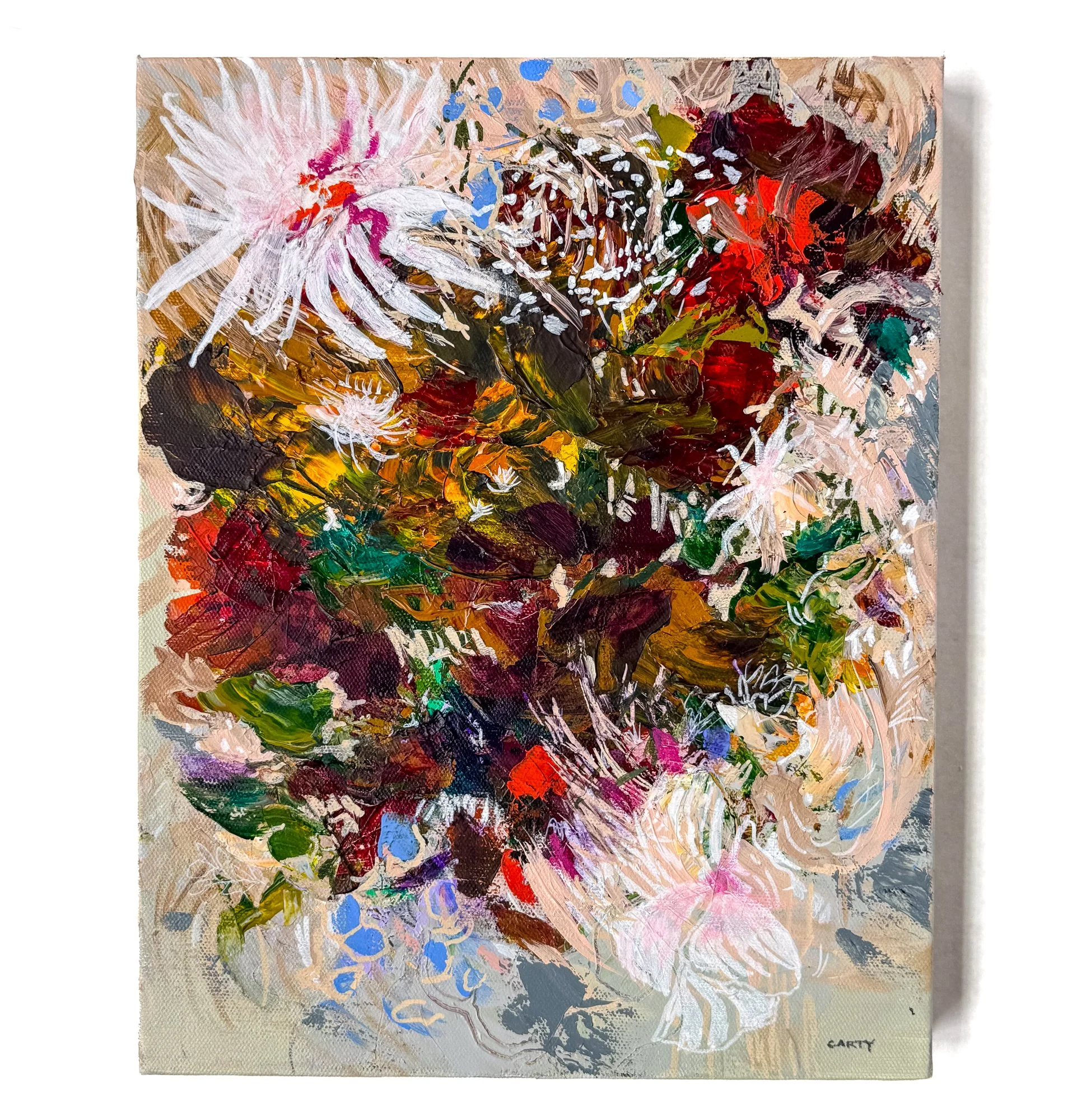 modern abstract floral painting by New England artist Megan Carty