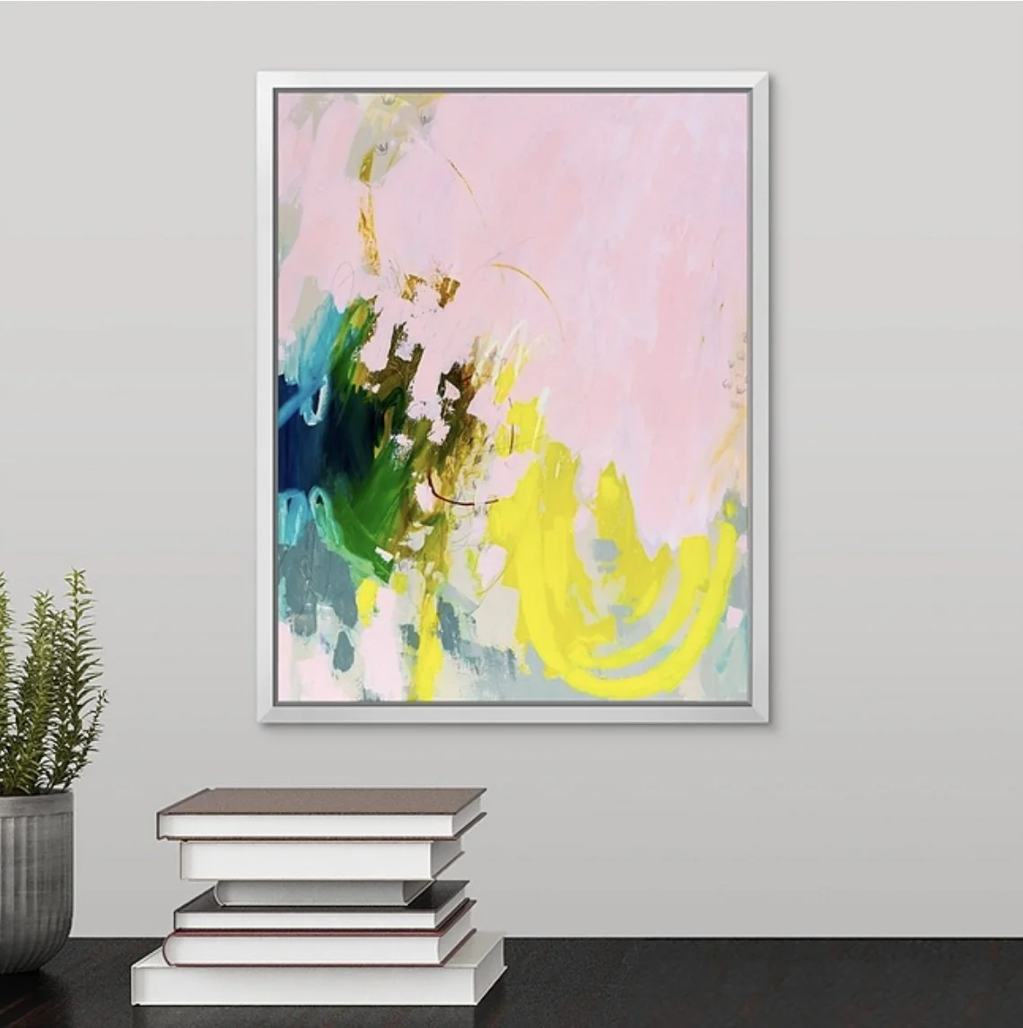 palm beach aesthetic abstract framed art print by Megan Carty