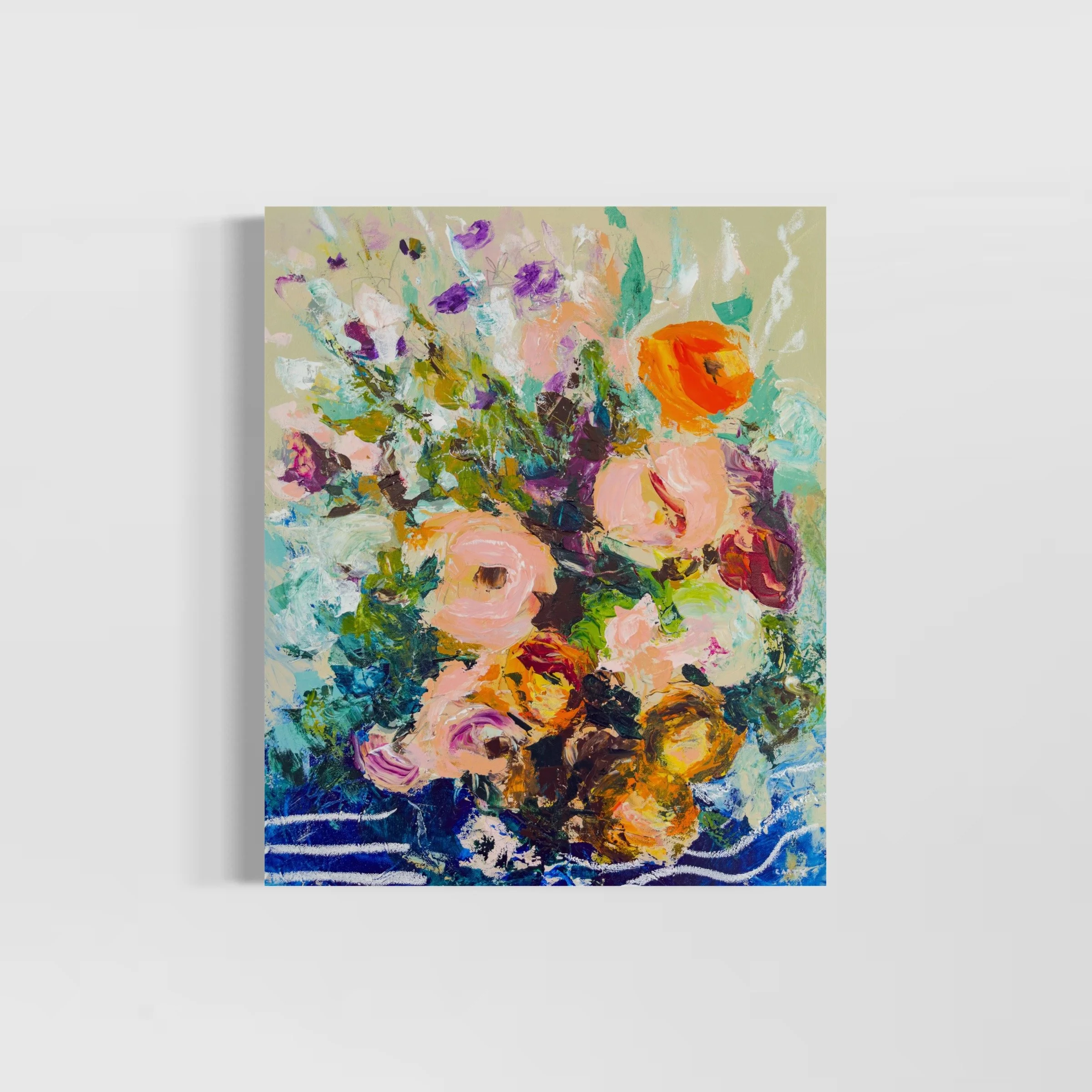 abstract floral painting with Parisian vibes by Megan Carty