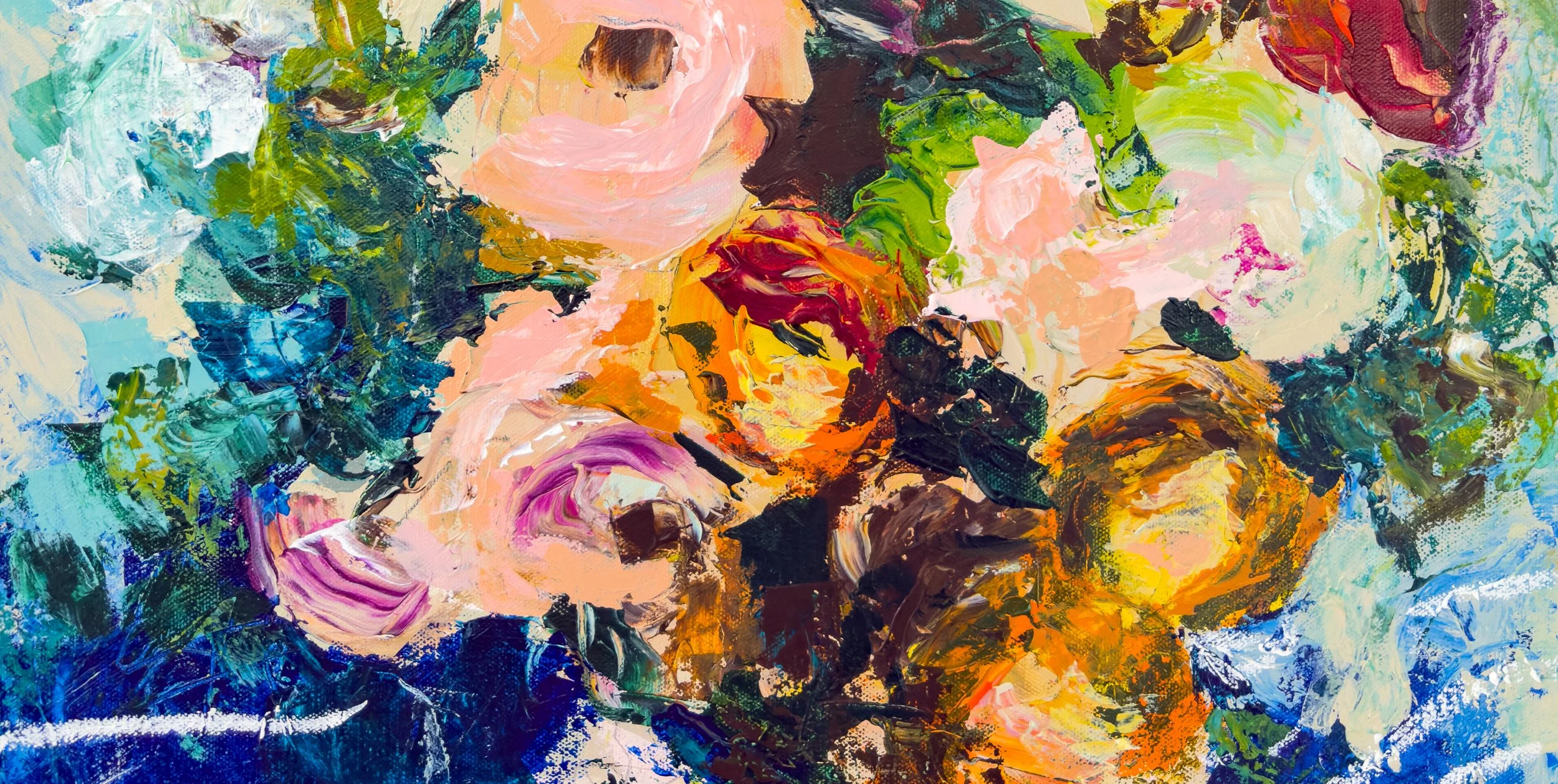 Meant for Pastries, cheerful abstract floral art print