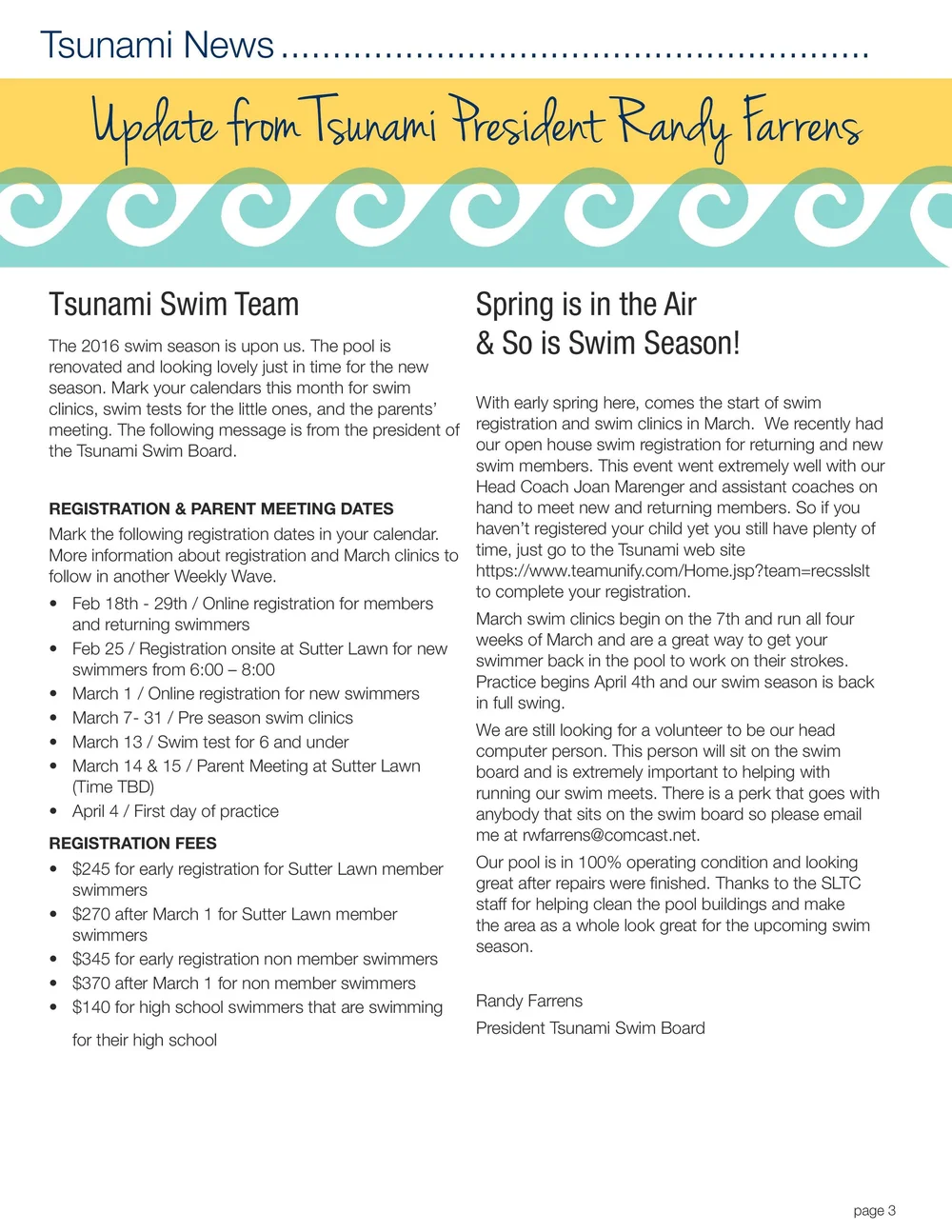 March 2016 Newsletter — Sutter Lawn Tennis Club