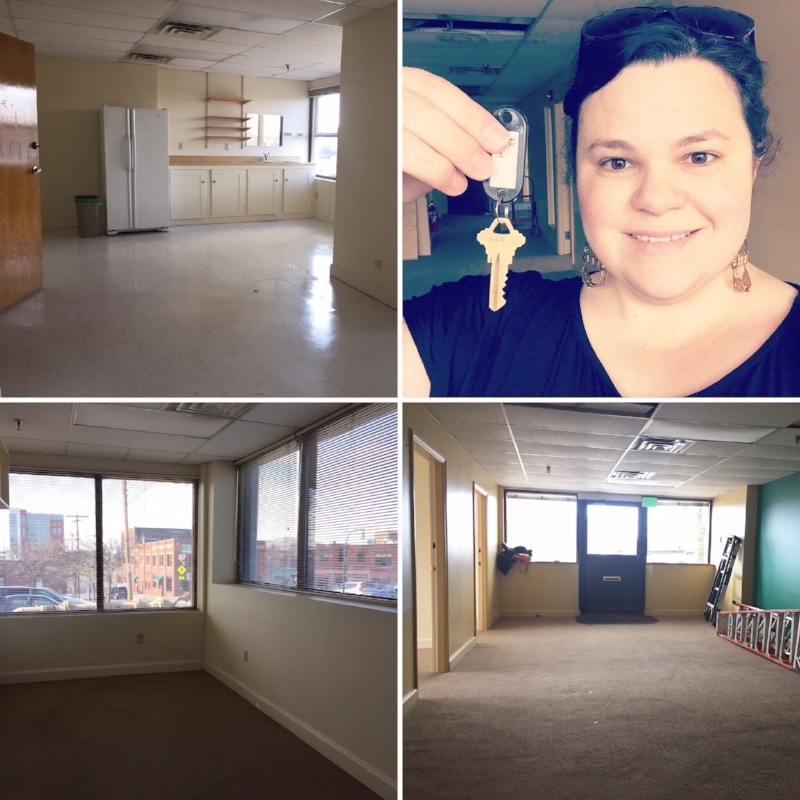 The space (and me) just after the lease was signed. 