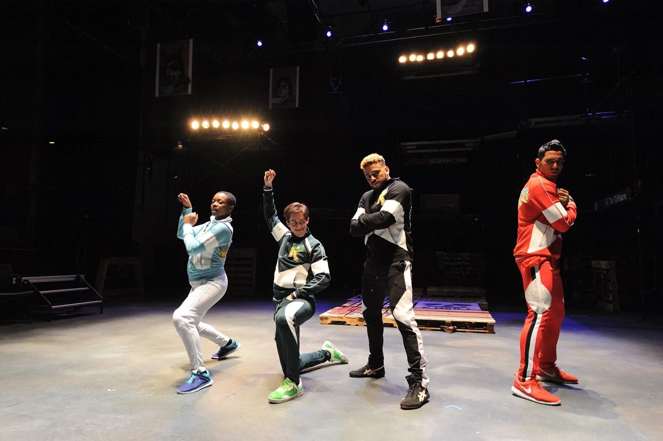 L’Oreal Lampley, Louis Reyes McWilliams, Ryan Joseph Broussard, Aman Soni in Prowess by Ike Holter - Brown/Trinity 2018 Photo: Mark Turek