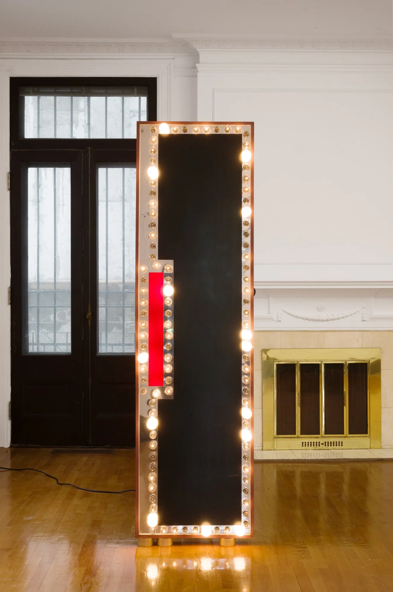 Pangée_Nadia Belerique_Coming Soon Forever_Marquee, paint, c-stand, snd bags_85 x 57 x 24 inches_install.jpg