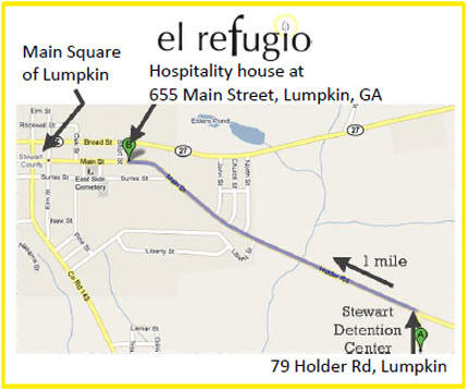 Map to El Refugio in Lumpkin, GA from El Refugio's website