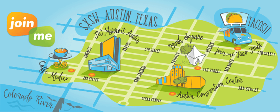   Join.me  map for SXSW conference 
