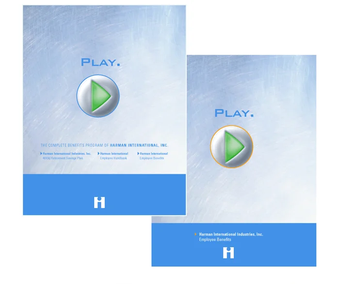 Harman International employee benefits materials and poster designs