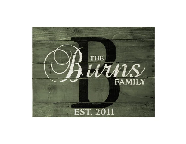 Initial impressions board - 19x14 (provide your name and 'established' date for a custom family keepsake!)