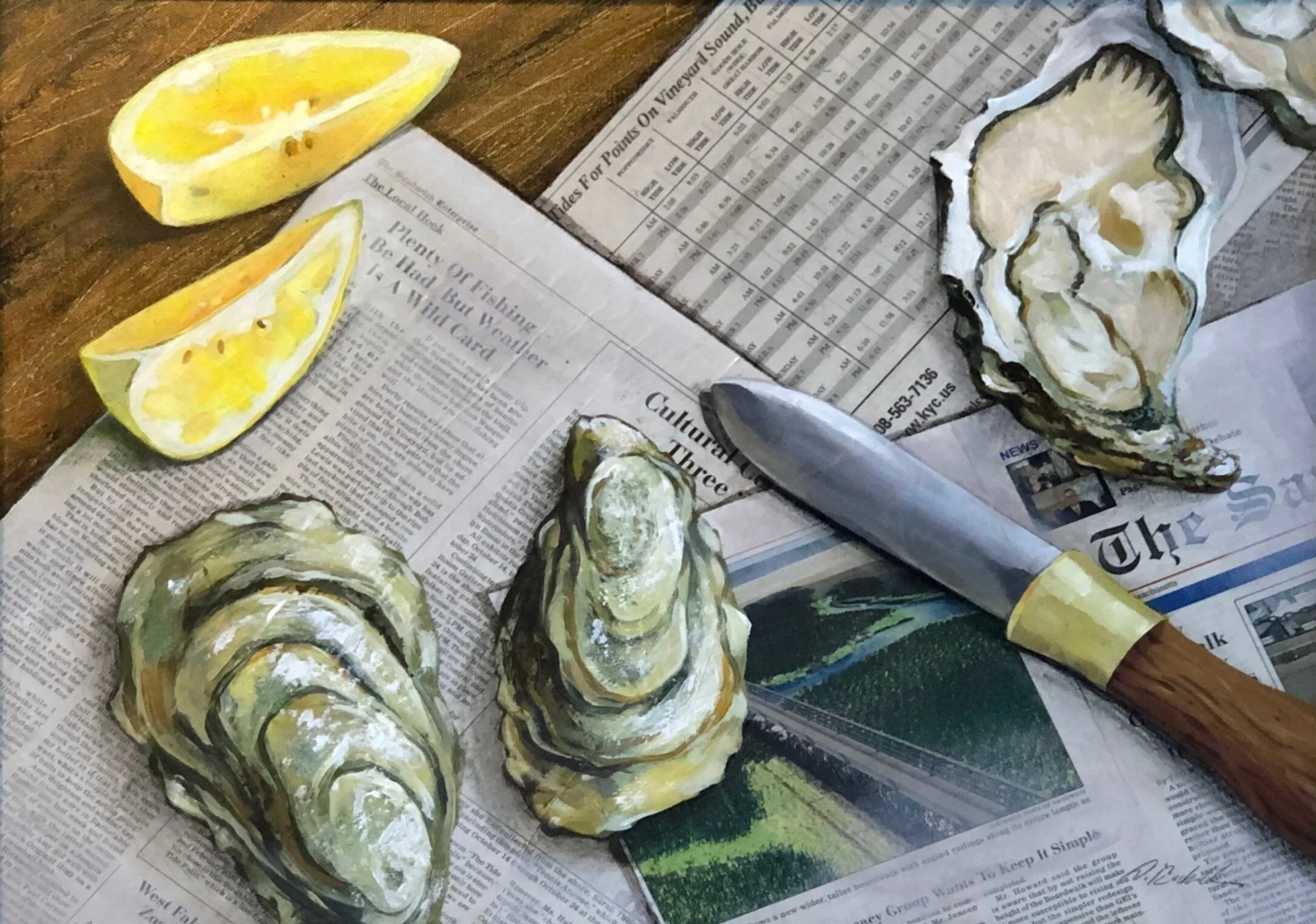   Oyster Harvest   Currently on view/for sale at Fishermen’s View restaurant, Sandwich, MA  