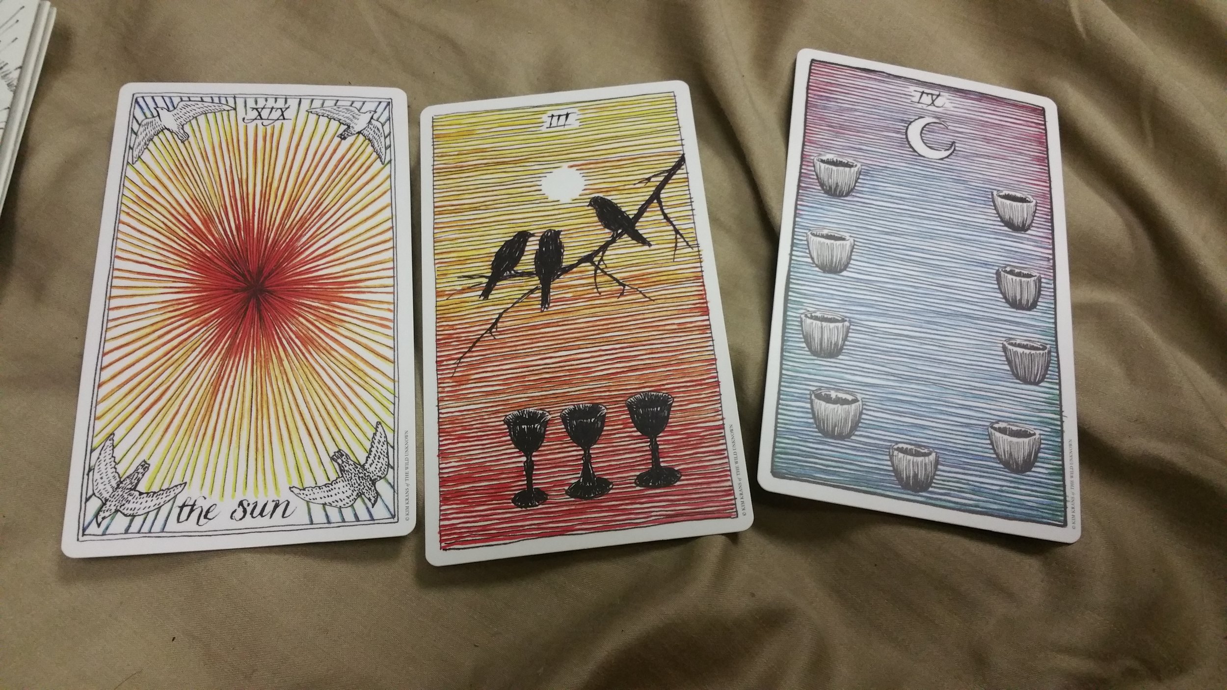 Just some happy cards about love and creation and stuff from the Wild Unknown tarot.