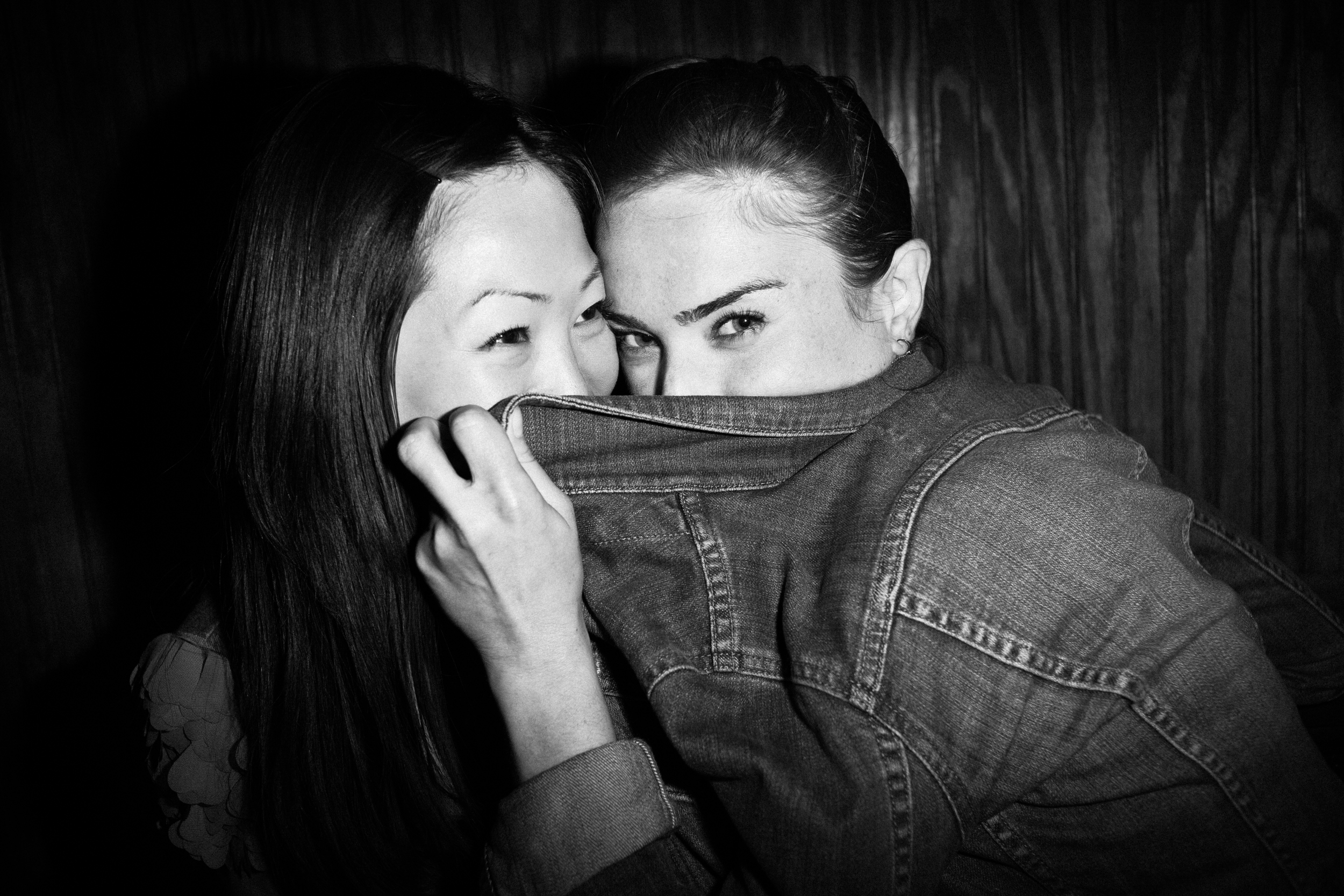 Han Nah and Tatyana play secret agents at a Culprit party.
