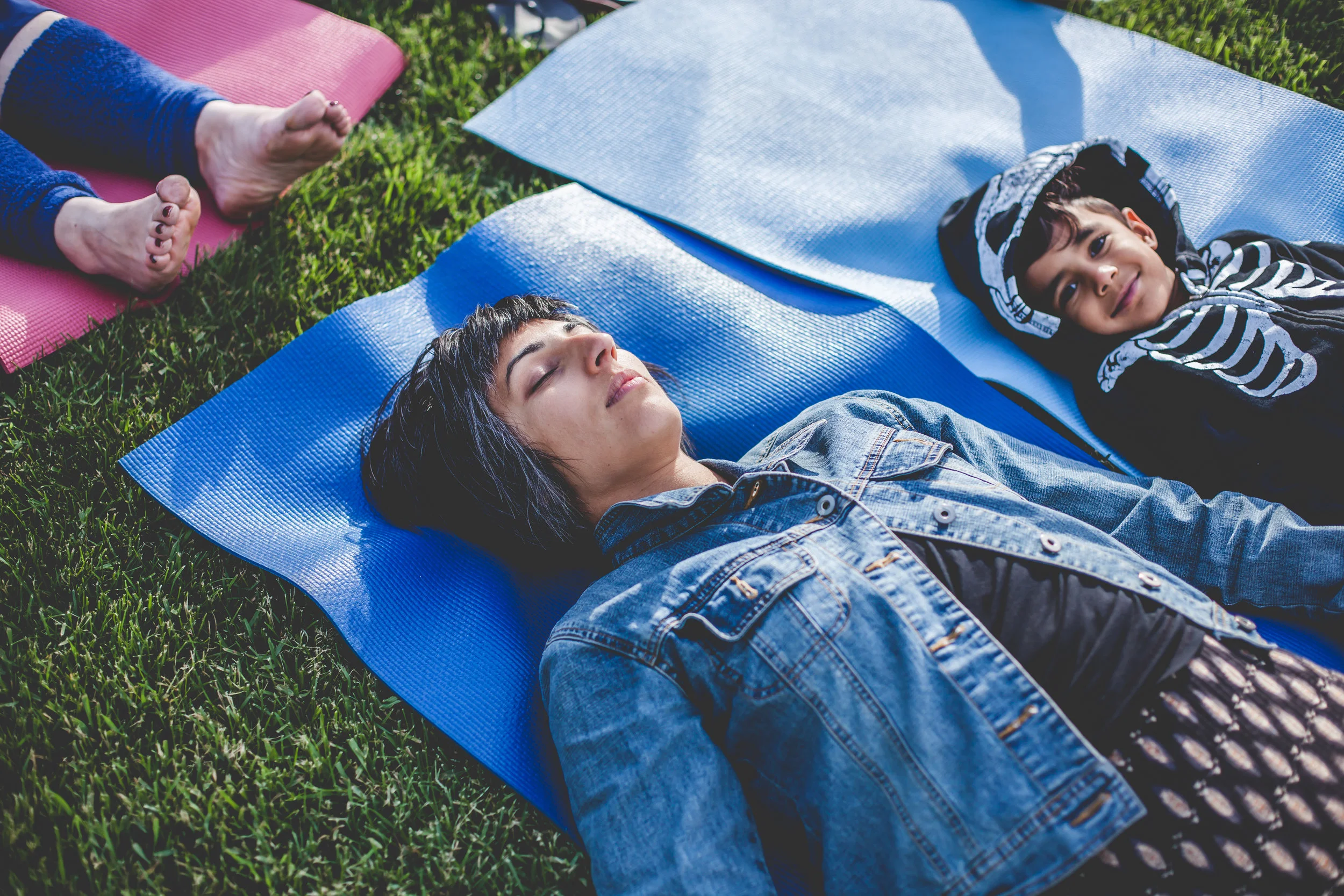 Enjoying Yoga in the Park last year.