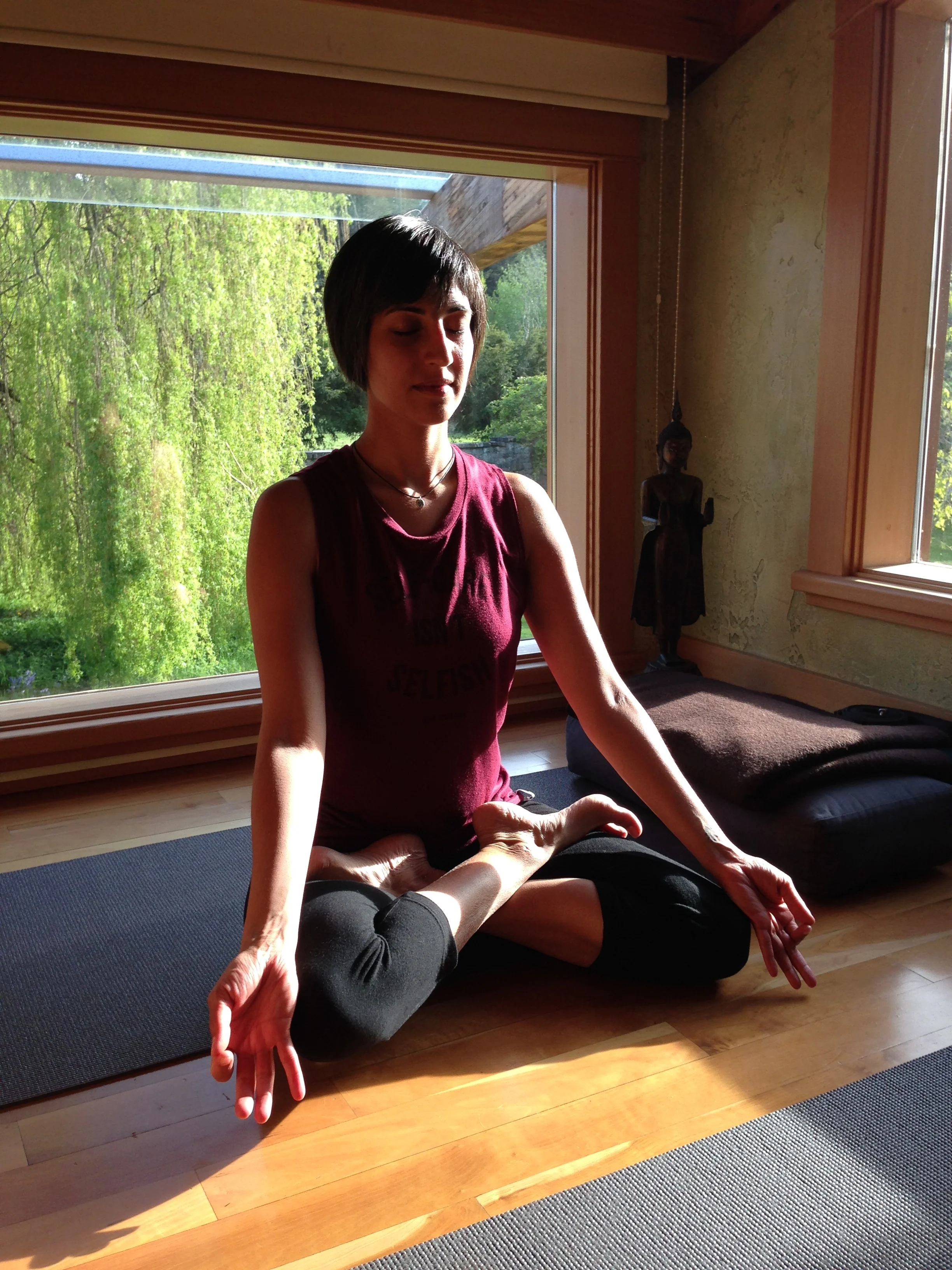 A moment of calm during a yoga and meditation retreat in 2017.