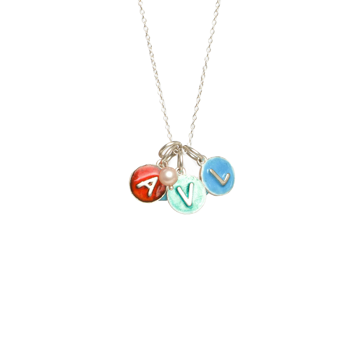 Initial Charm Necklace- 3 Charms