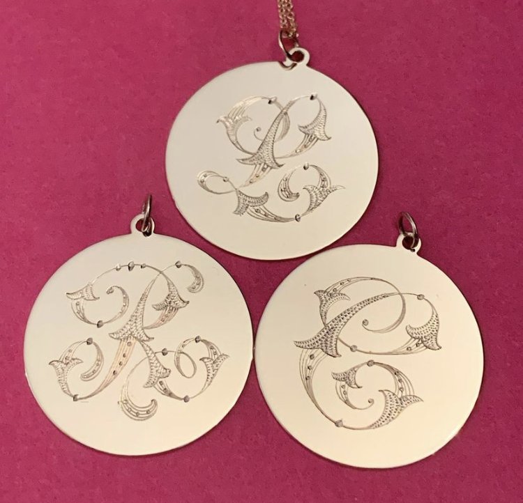 Engravable Sterling Silver Charms Medium Twisted Rope Disc 