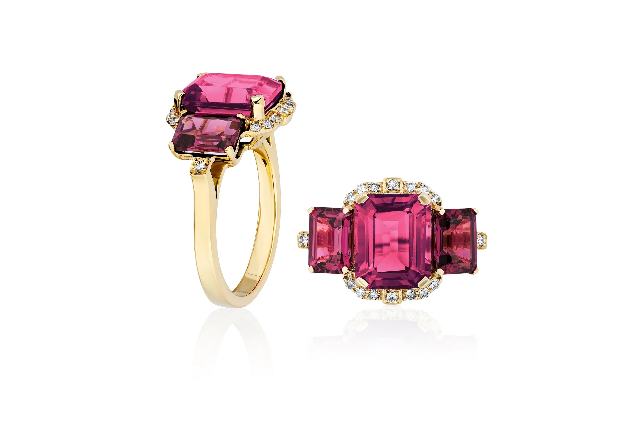 Three Stone Garnet Ring