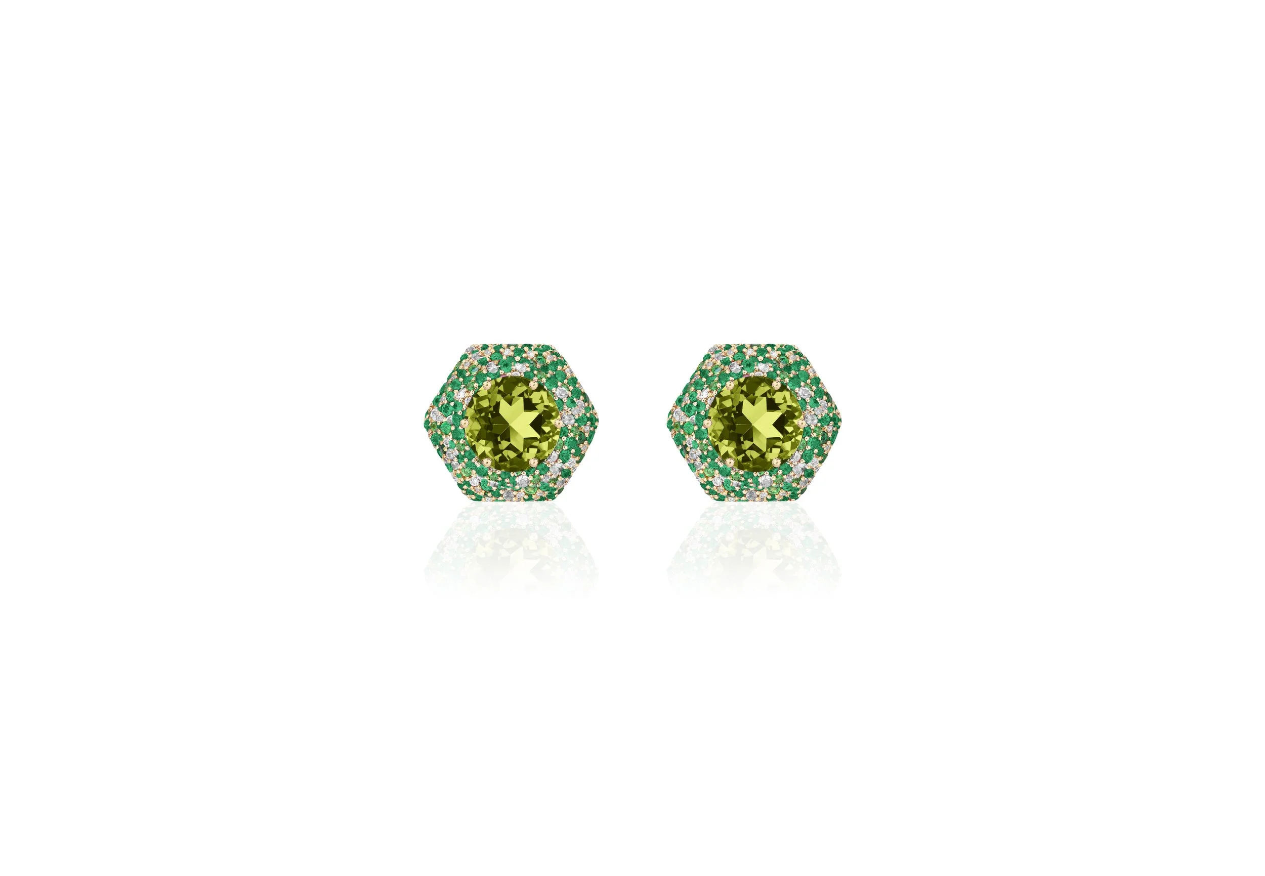 Peridot and Tsavorite Garnet Earrings