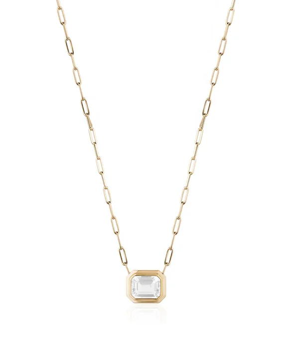 Bezel-set Gemstone Necklace