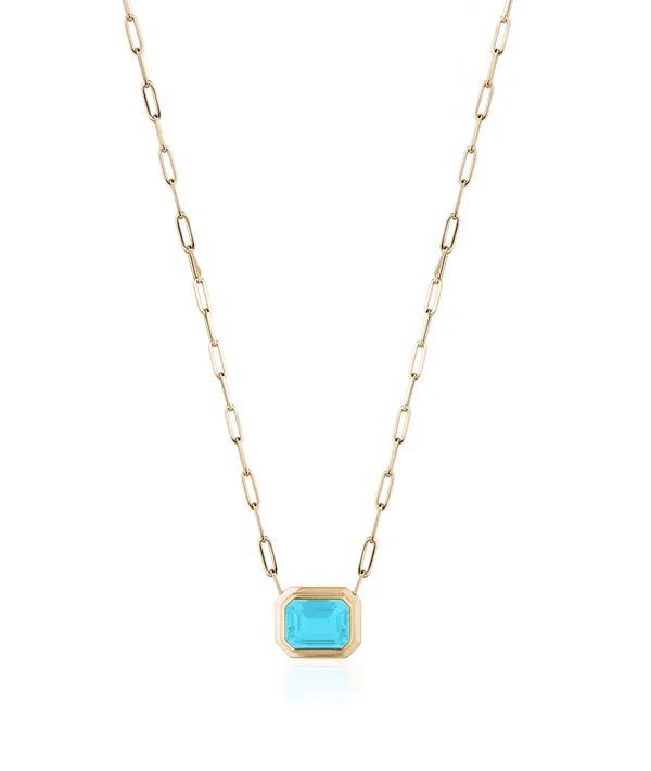 Bezel-set Gemstone Necklace