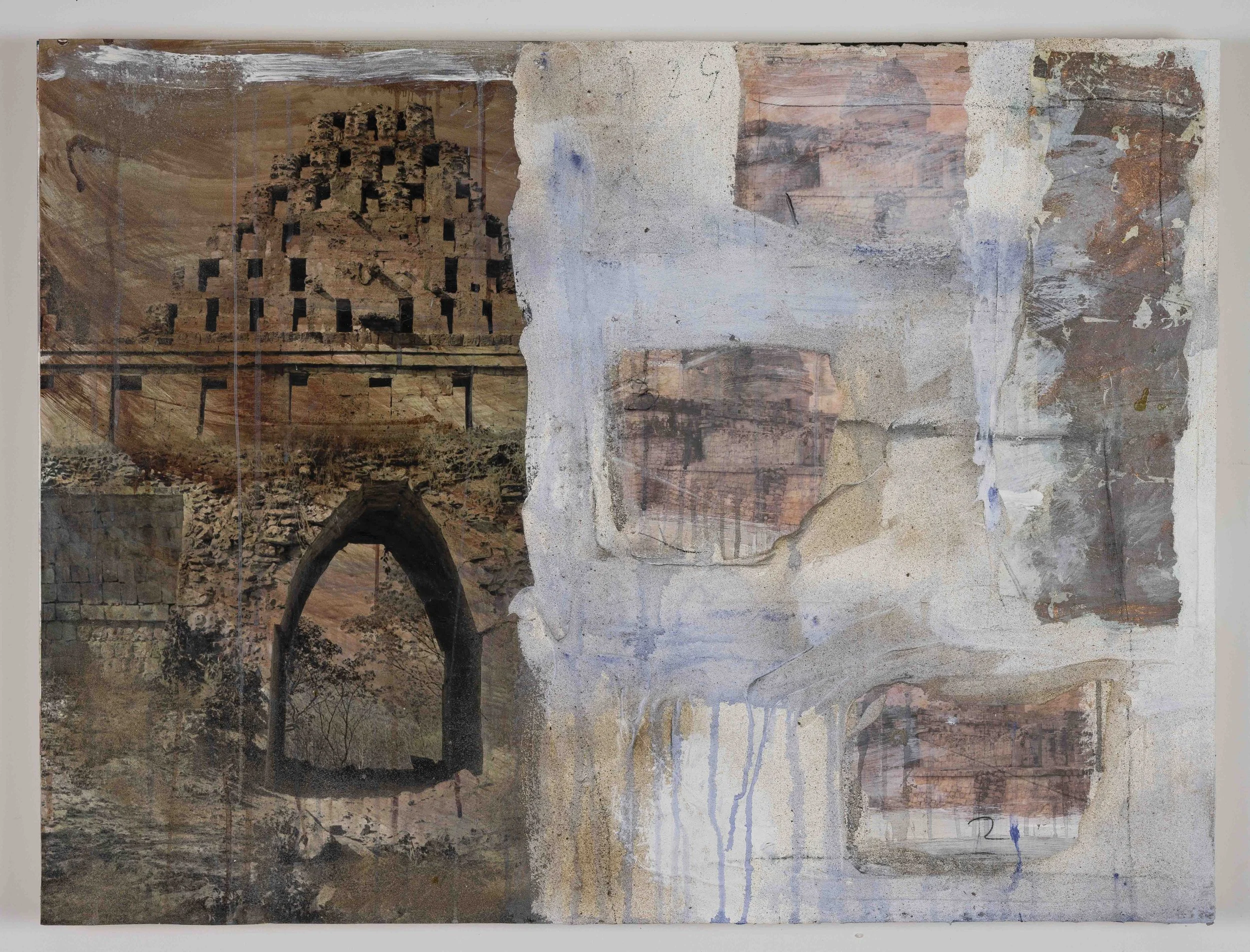 Passage, mixed media on wood, 30" x 40" inches