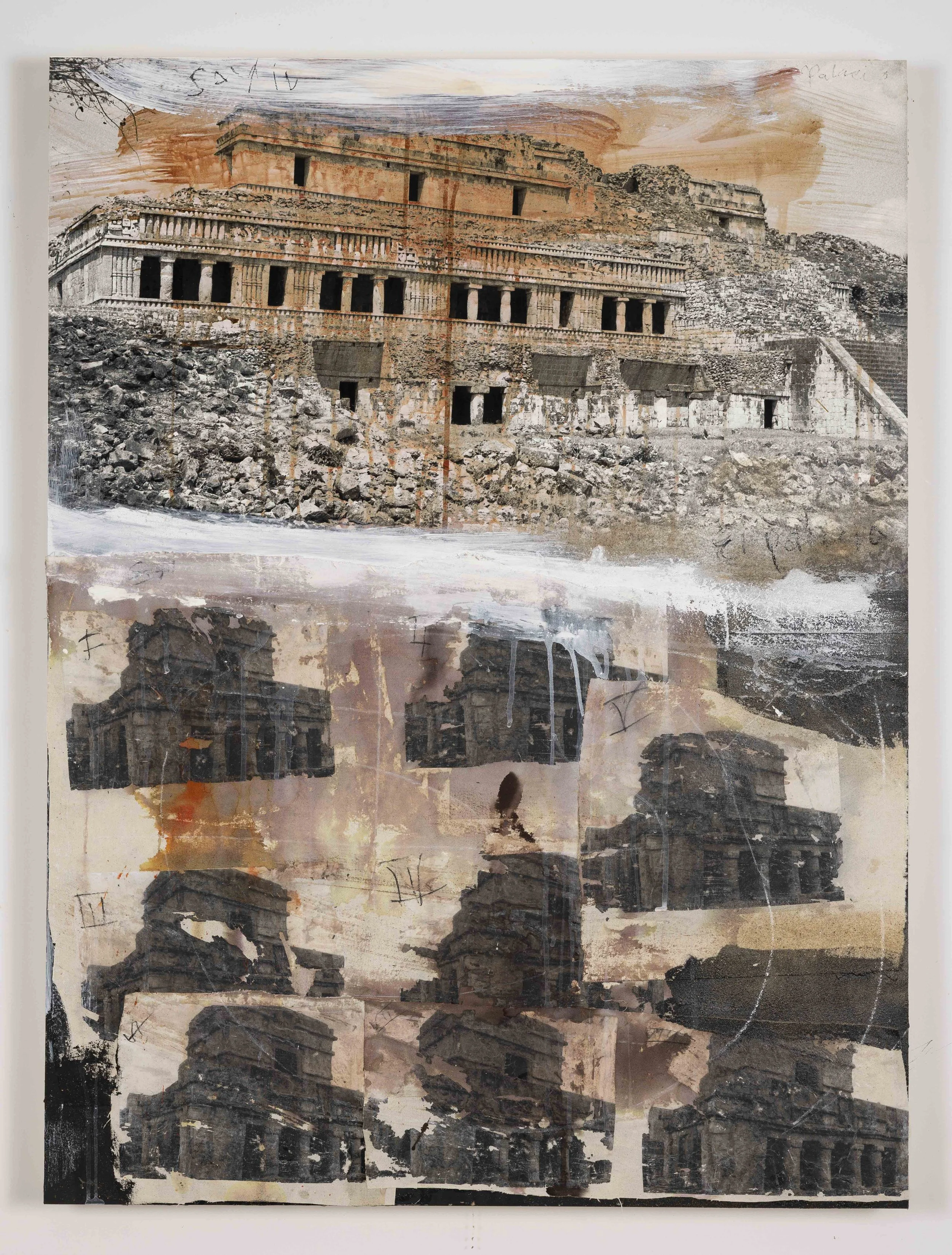 The Palace, mixed media on wood, 40" x 30" inches