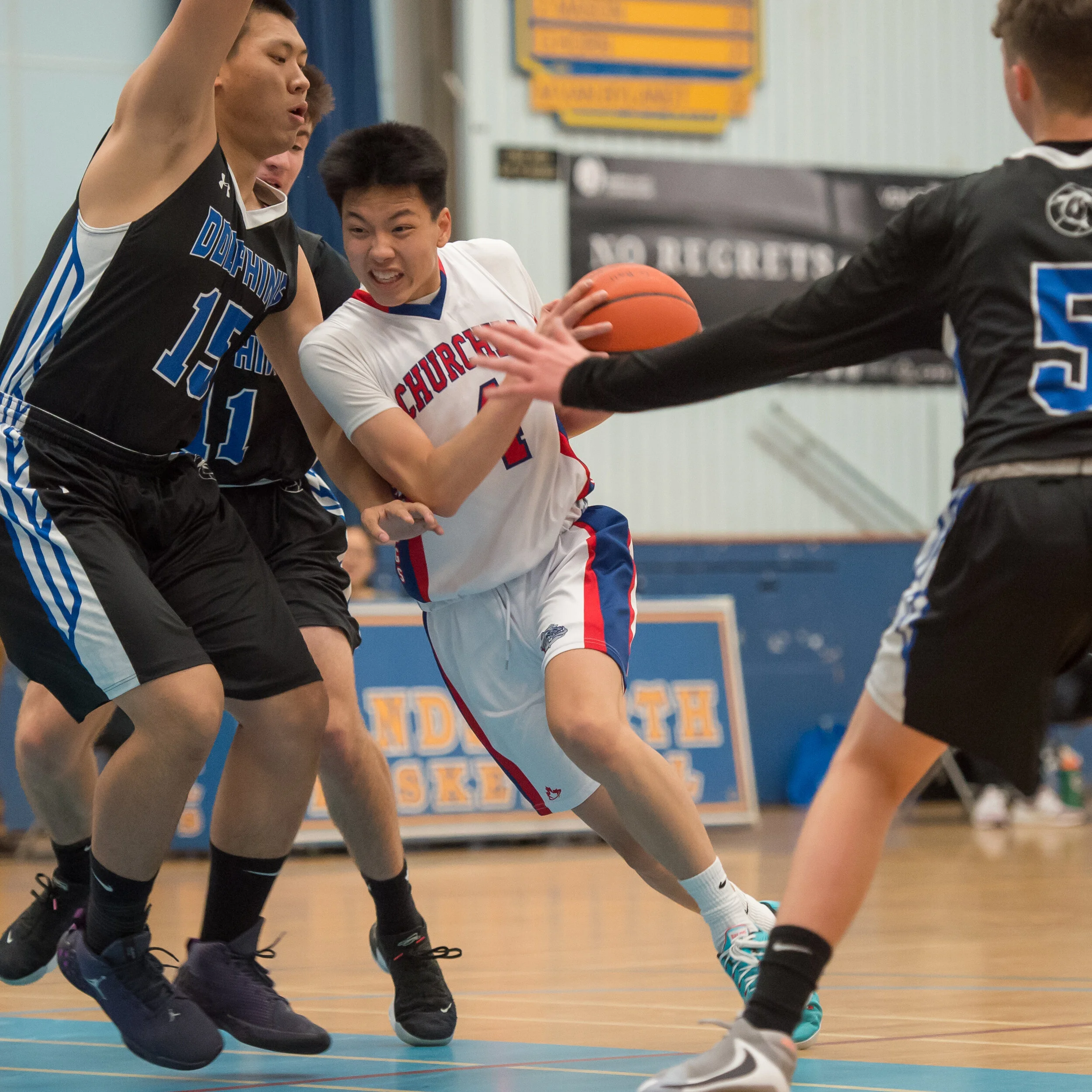 (BOYS) Churchill Bulldogs defeat Dover Bay Dolphins in their first win of tourney