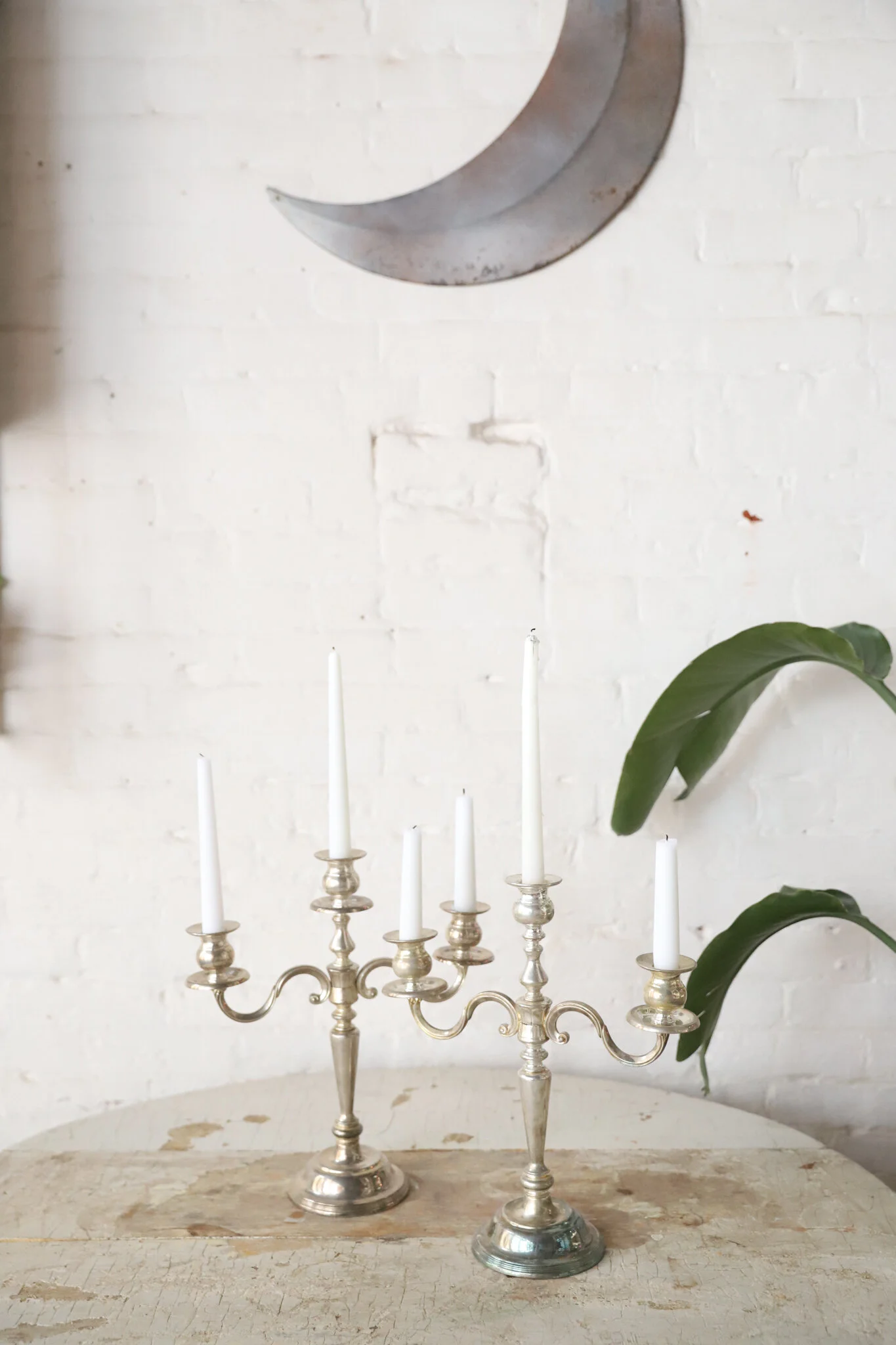 SILVER CANDELABRAS $20