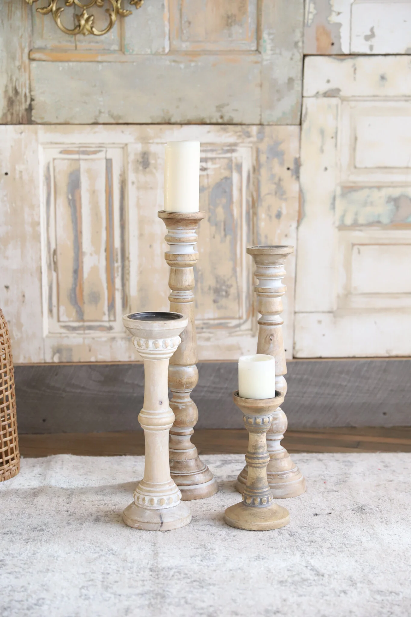 FLOOR CANDLE HOLDERS $5