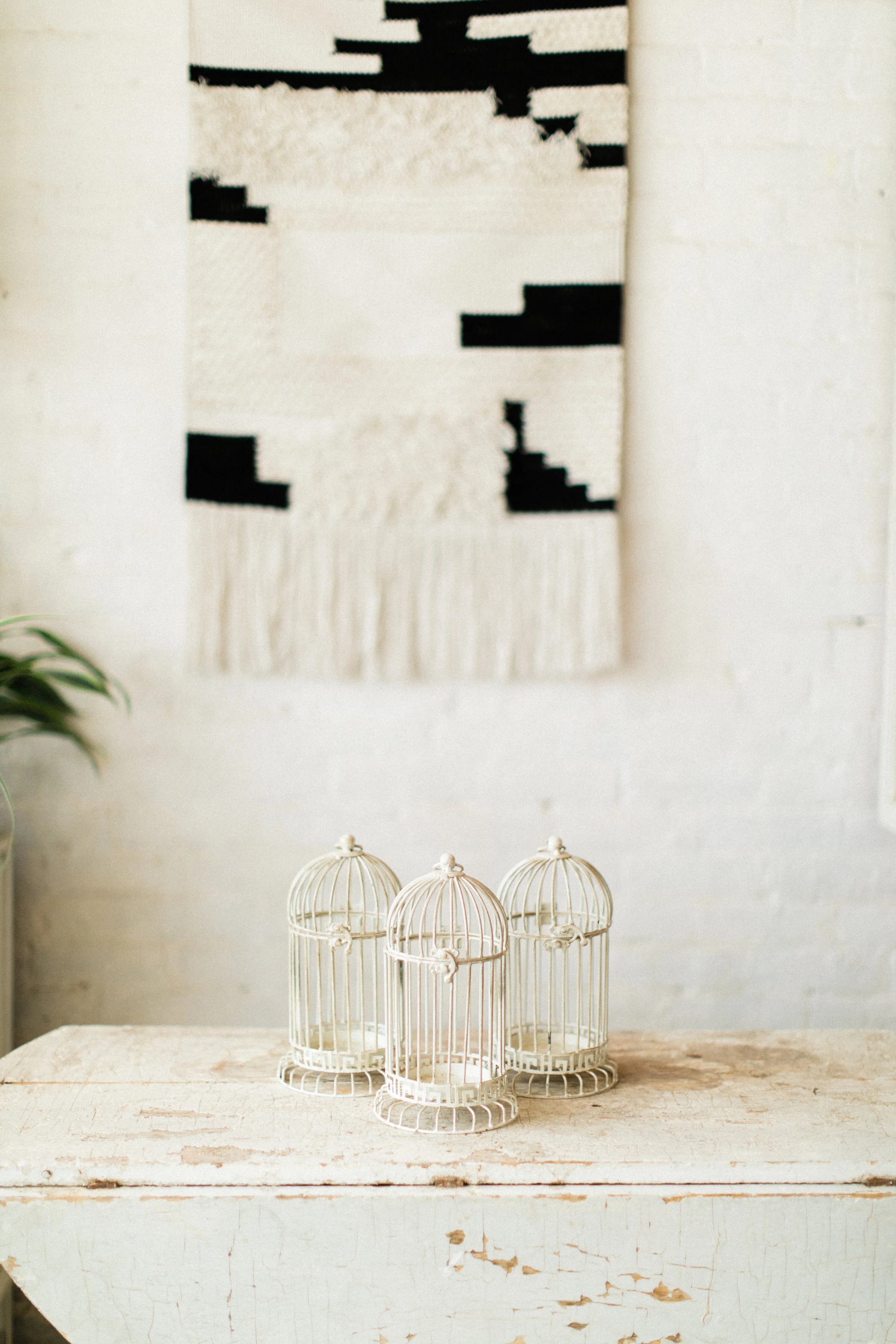 SMALL WHITE BIRDCAGES $5