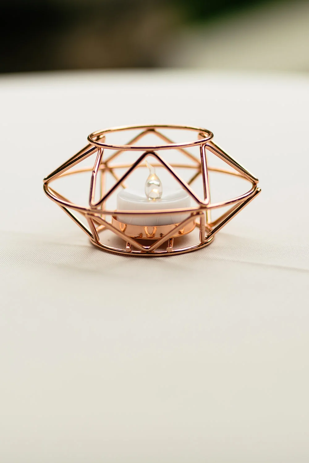 COPPER-ROSE GEO TEALIGHT HOLDERS $2.50