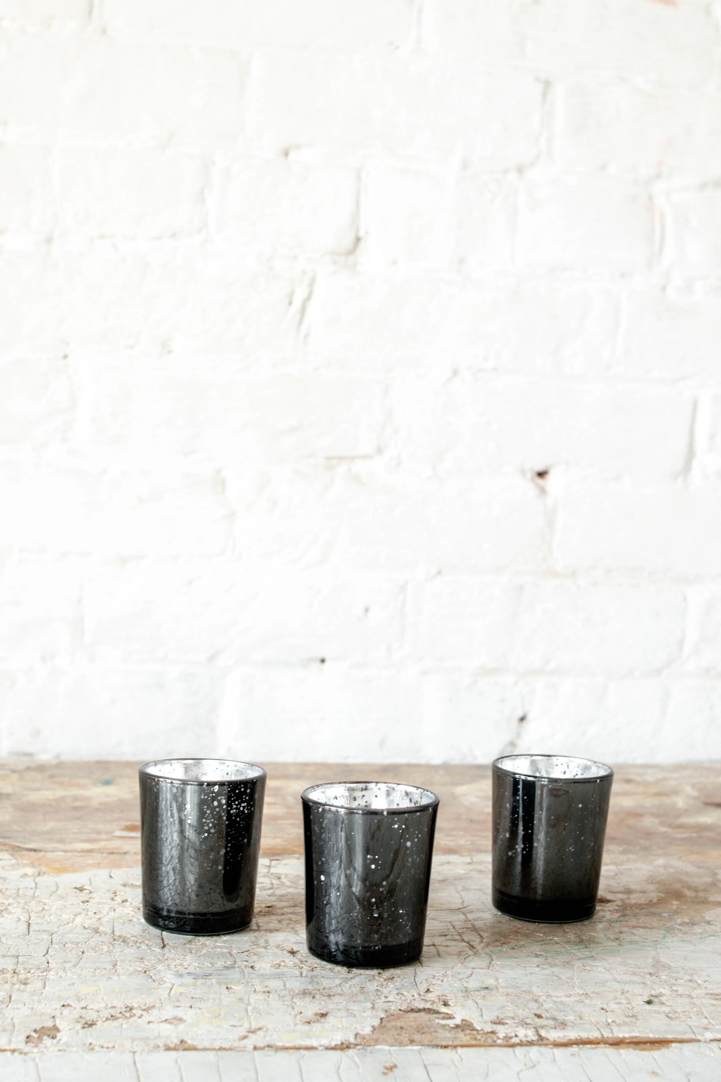 BLACK MERCURY GLASS VOTIVES $2.25