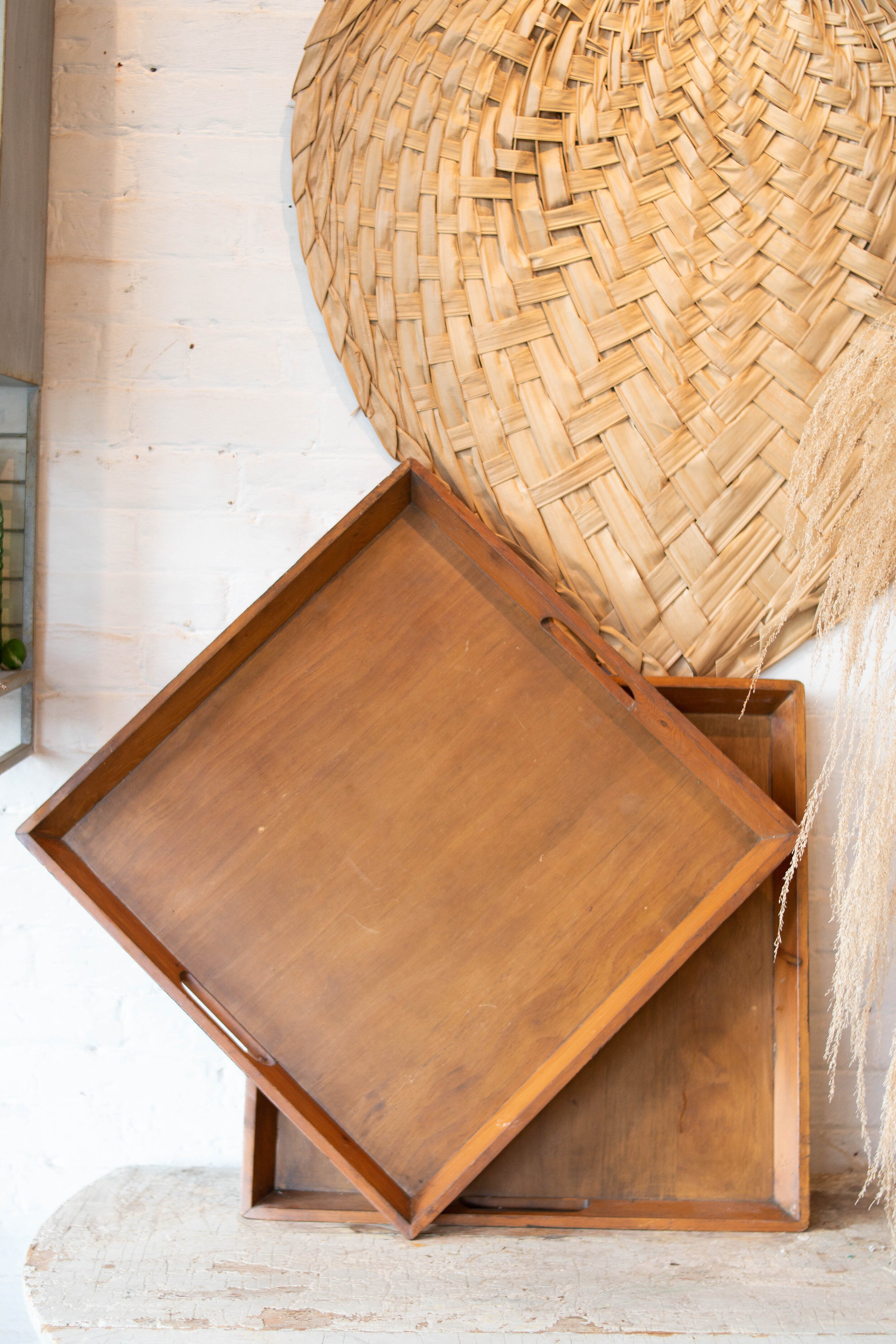 SQUARE WOODEN TRAYS $5