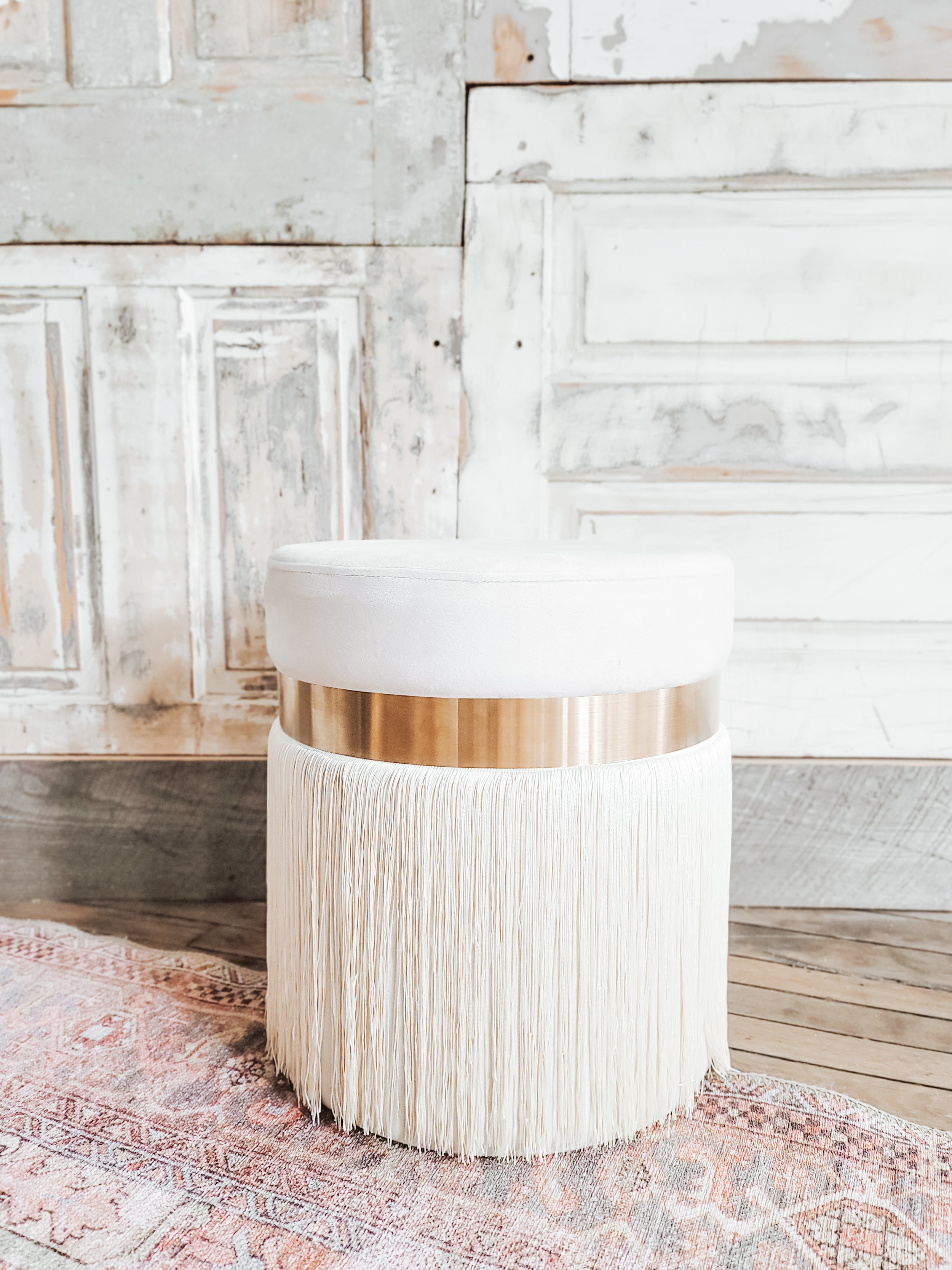 FRINGE OTTOMAN $35