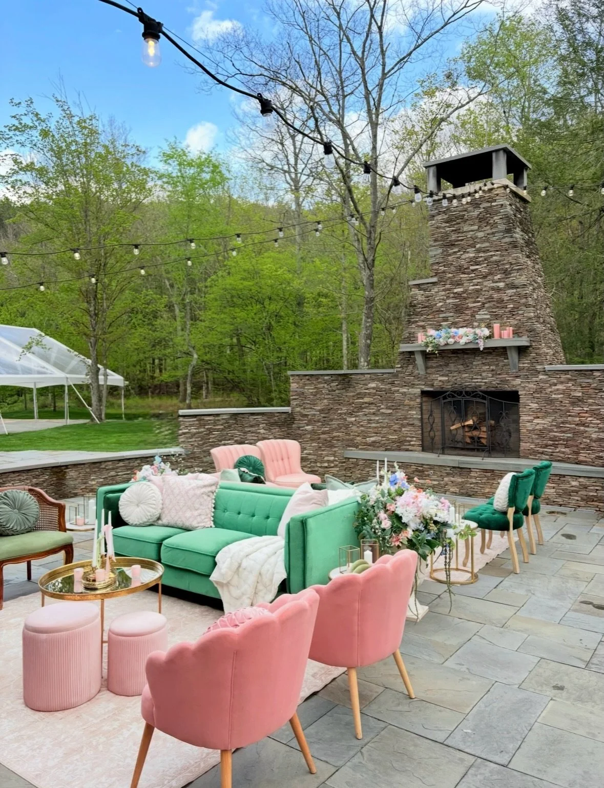 A little secret garden magic for Tunkhannock&rsquo;s prom✨🌿We were so excited to create two lounges and a backdrop at the Beaumont for such a beautiful night 🤍 We love getting to be part of special moments for our community 💐