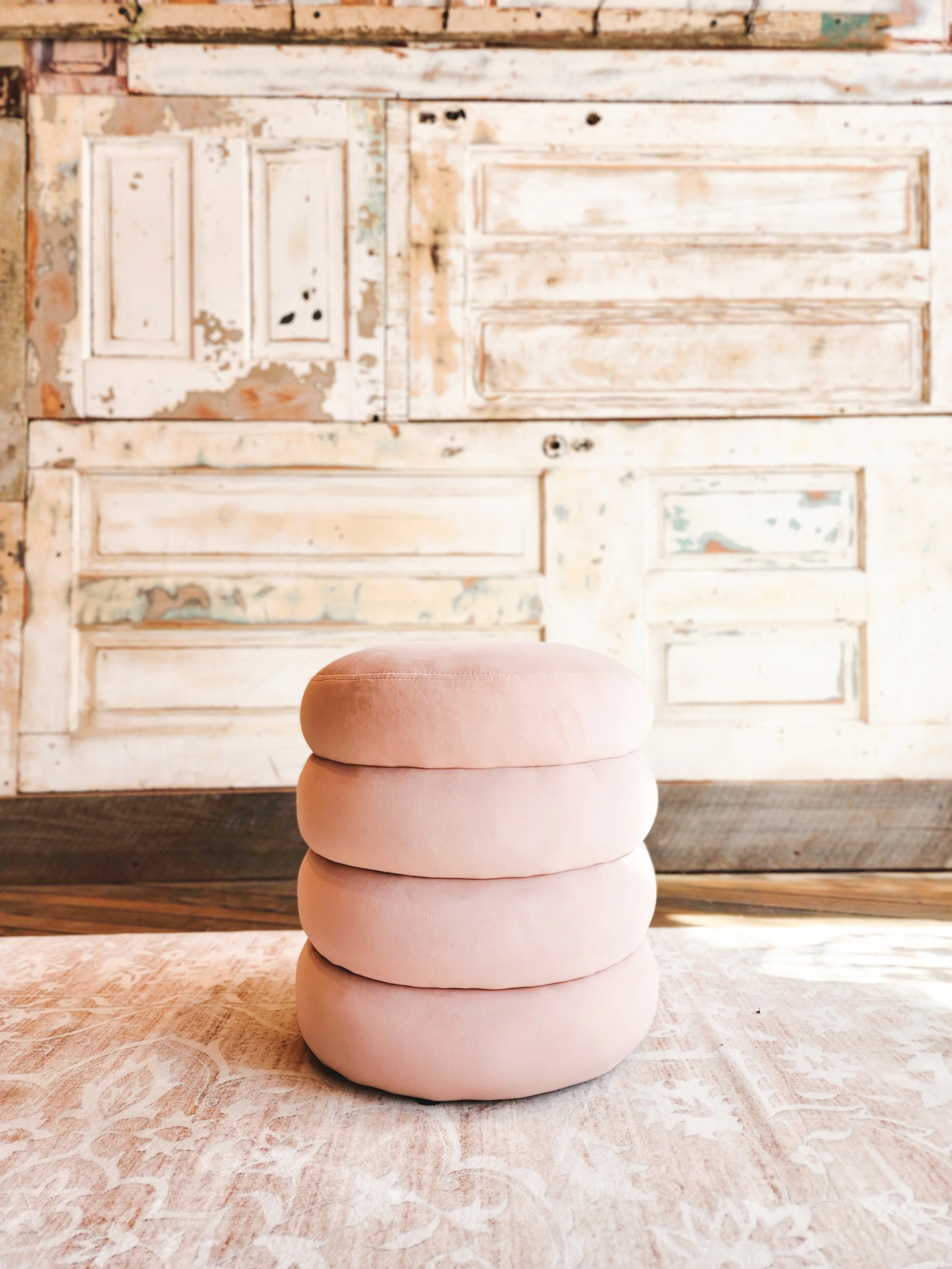 BUBBLE BLUSH OTTOMAN $35