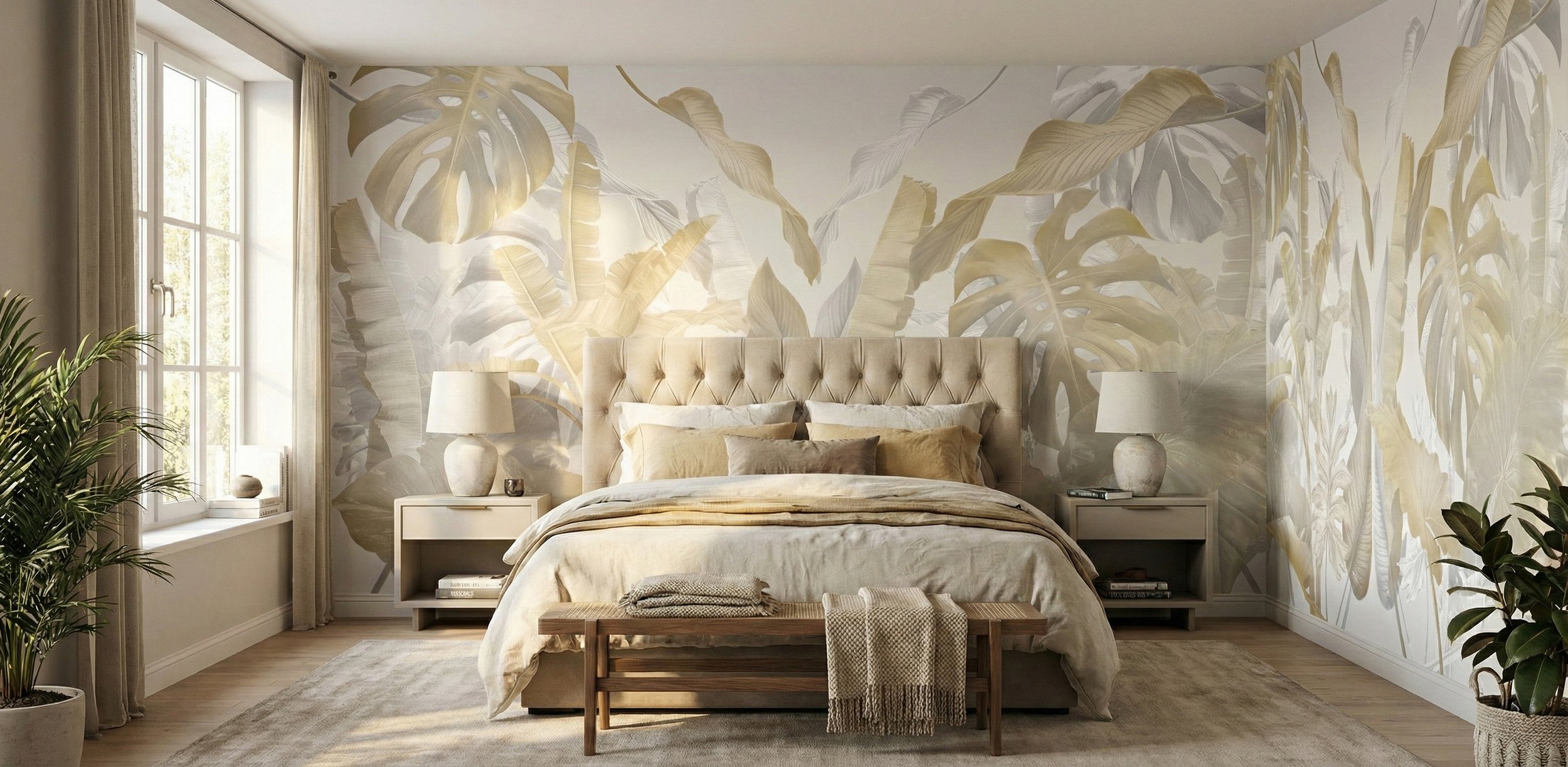 JungleScape Golden bedroom wallpaper wallcovering by EDGE Collections.jpg