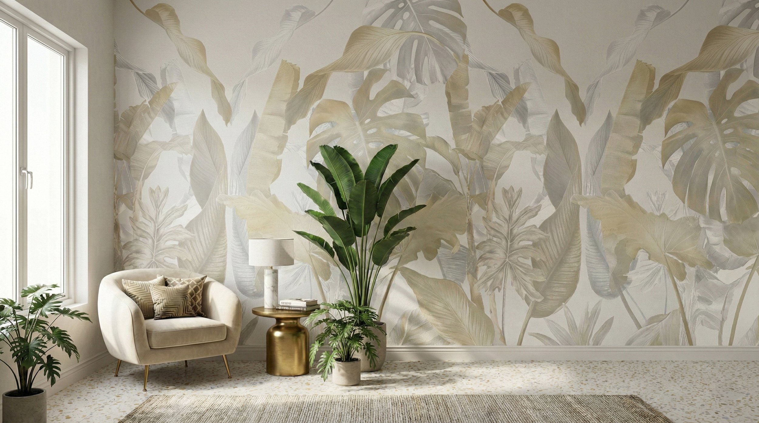 JungleScape Golden livingroom wallpaper wallcovering by EDGE Collections.jpg